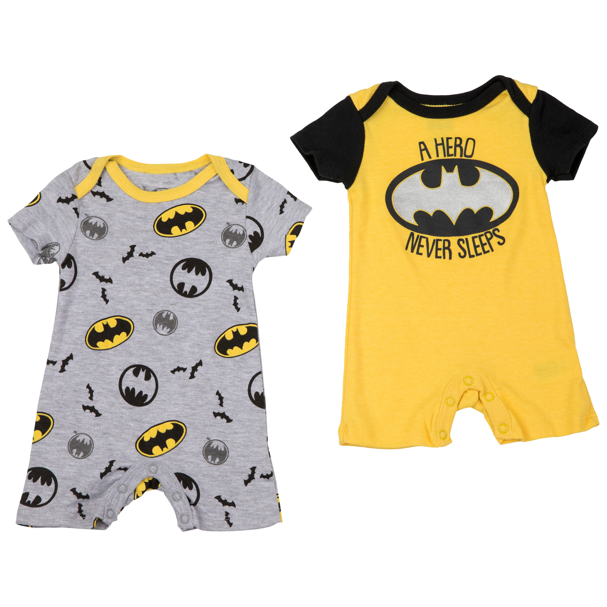 Batman Logos 2-Pack Infant Bodysuit Set, Multi-Color