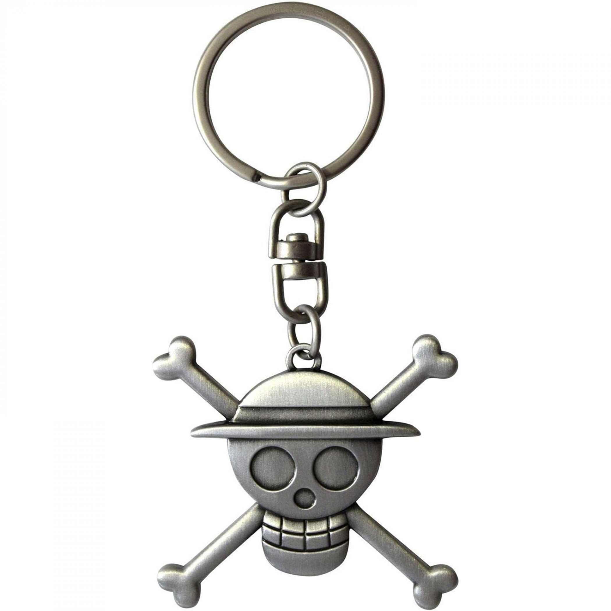 One Piece Jolly Roger 3D Keychain, Silver
