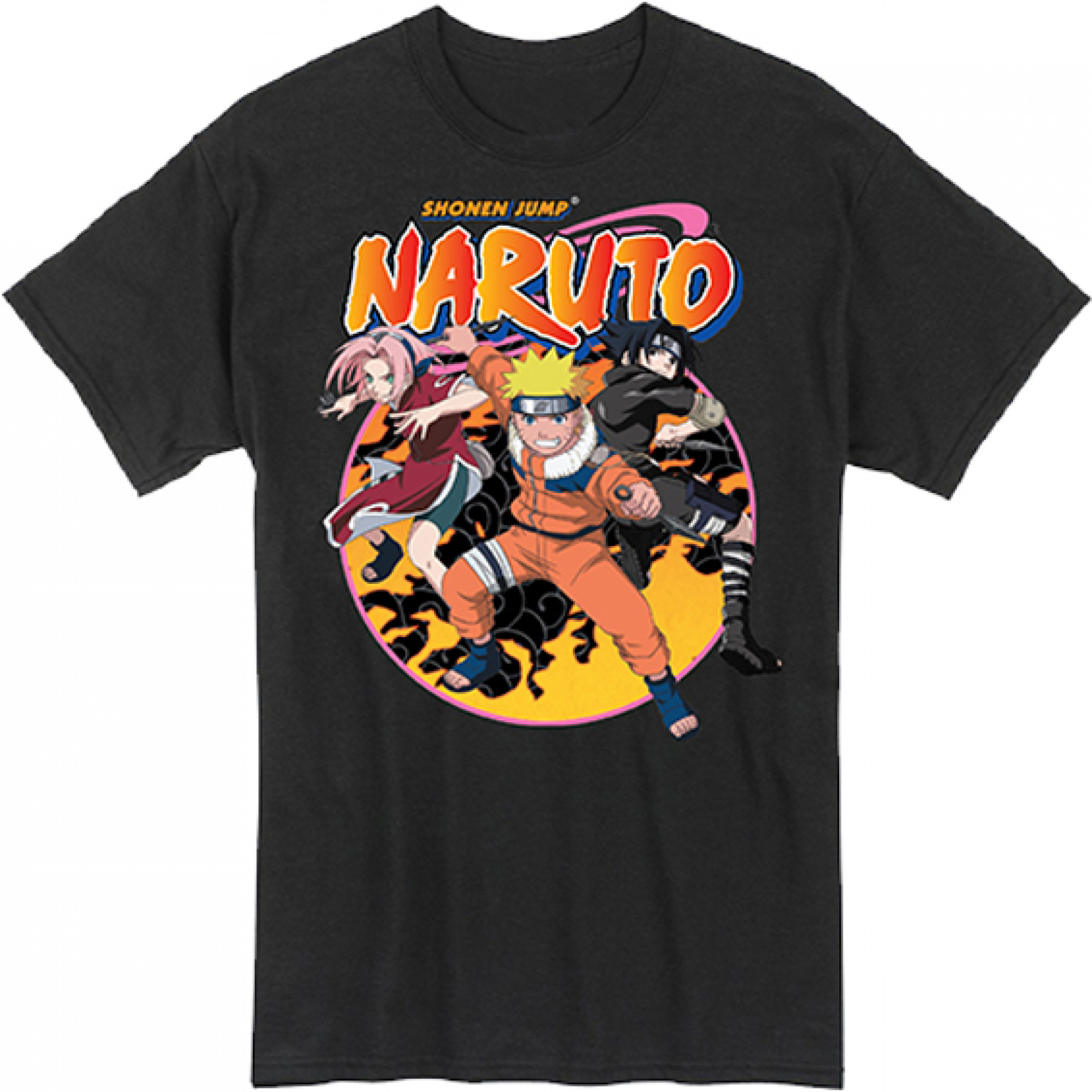 Naruto Team 7 Action Pose T-Shirt, Black