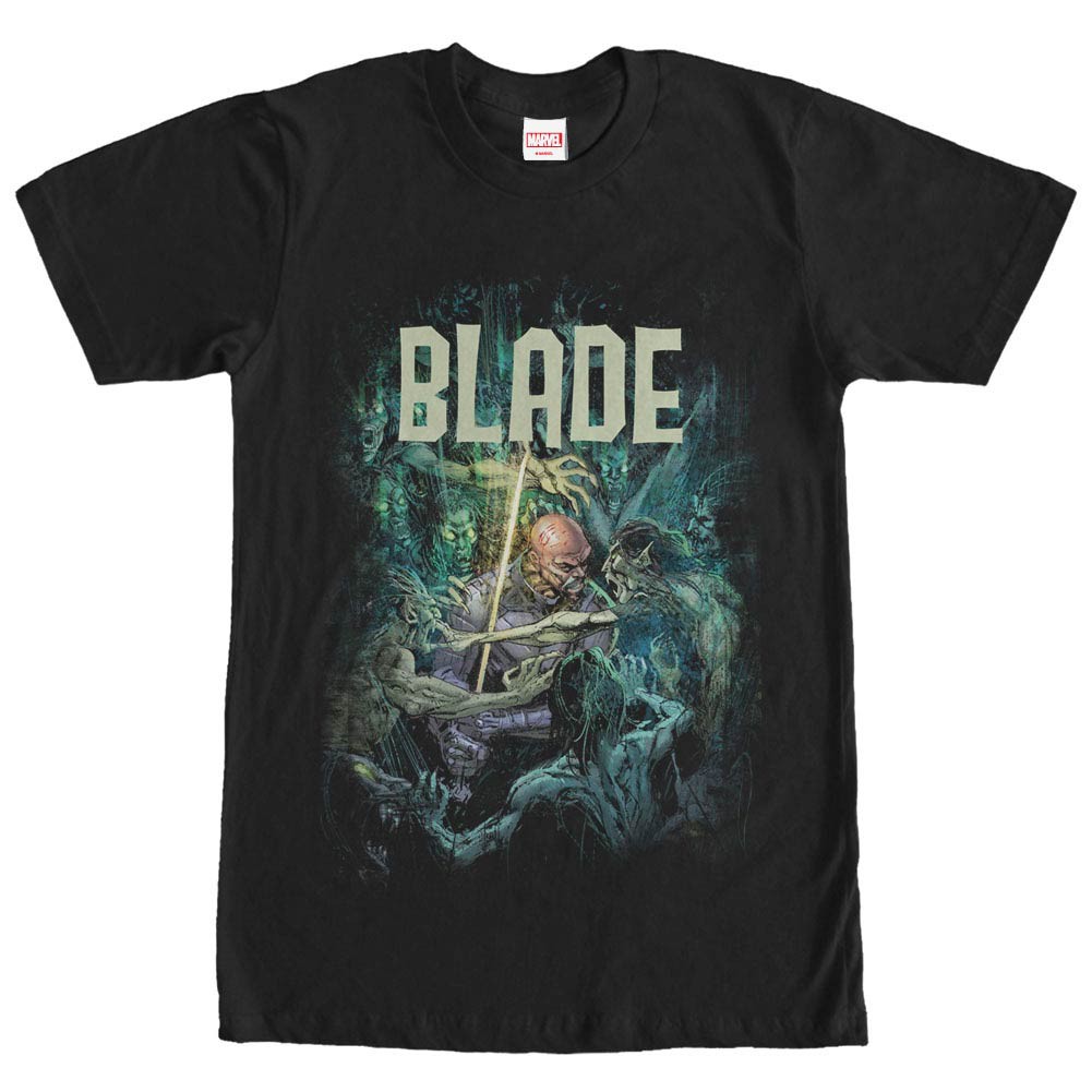 Marvel Teams Blade VS Undead Black Mens T-Shirt, Black