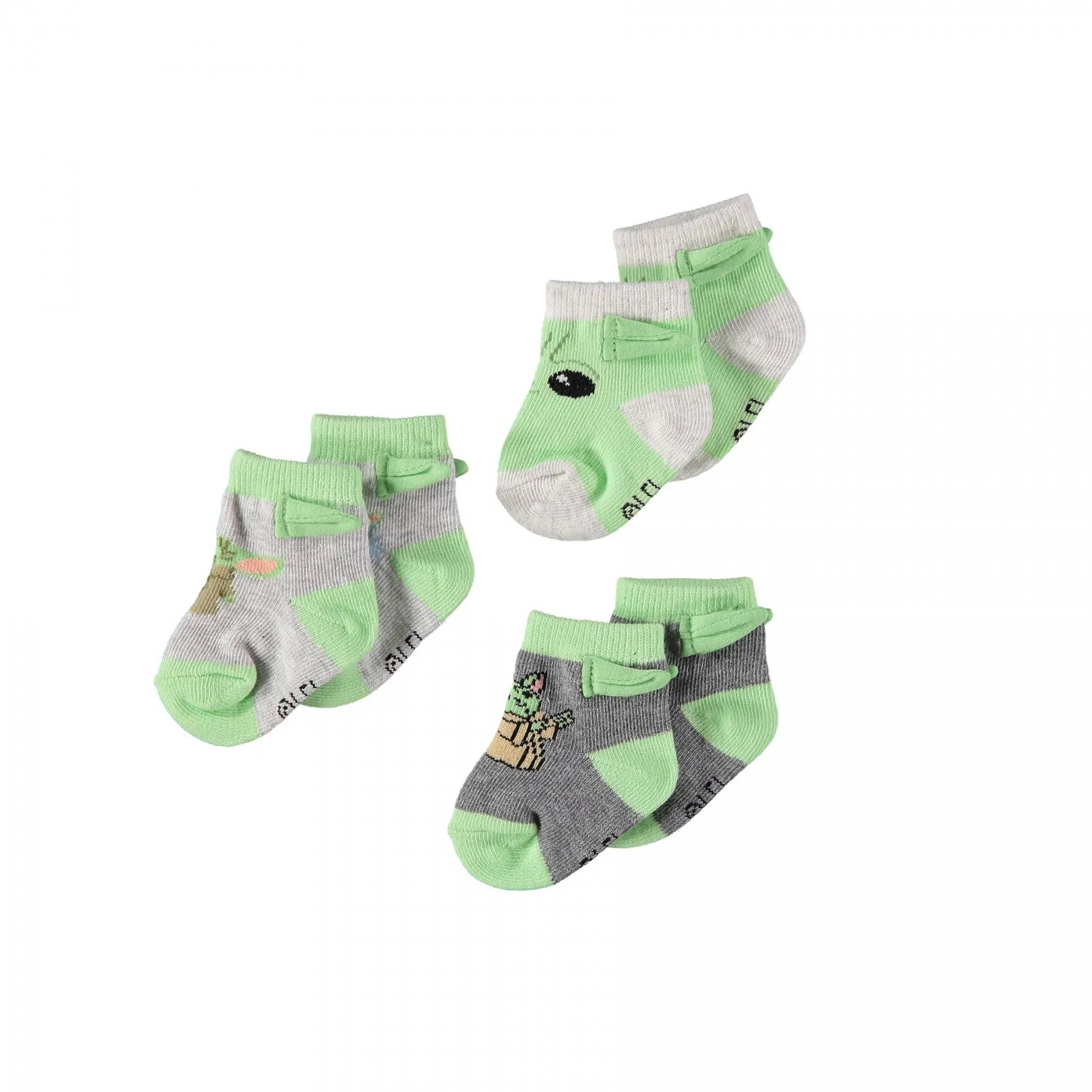 Star Wars The Mandalorian Grogu Booties Sock 3-Pack, Multi-Color