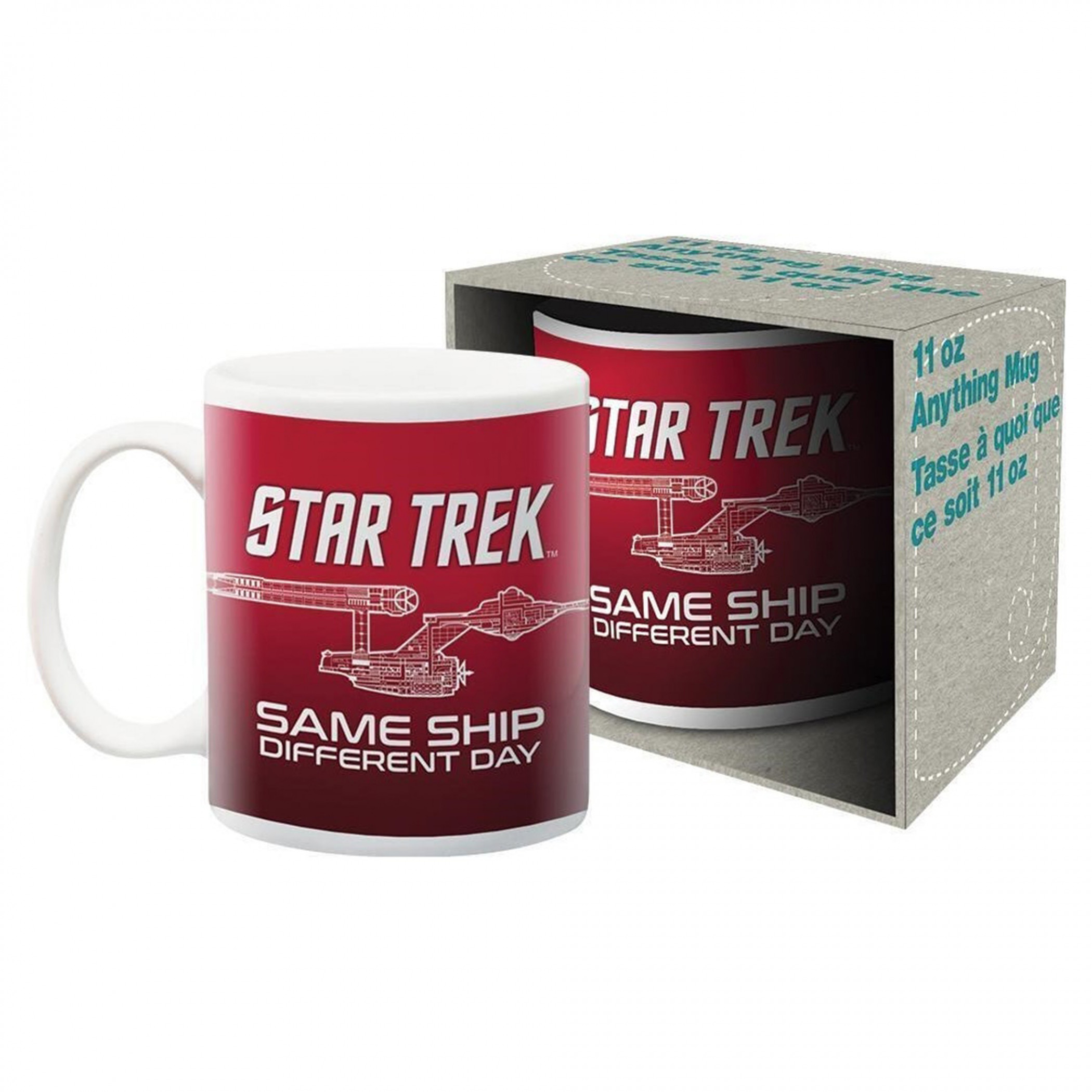 Star Trek Same Ship Different Day 11oz Ceramic Mug, Red