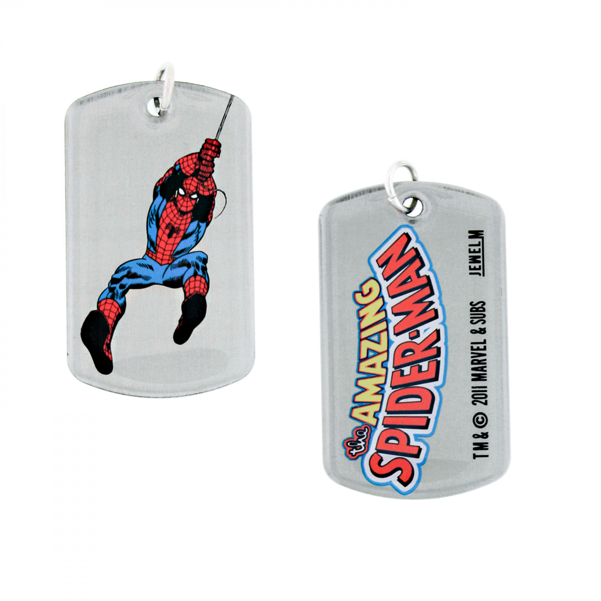 Spider-Man Logo Double-Sided Dog Tag, Silver