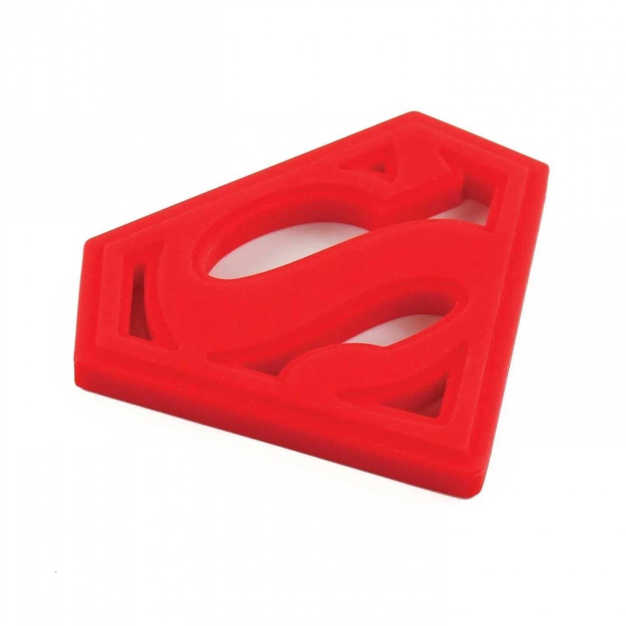 Superman Logo Silicone Teether, Red