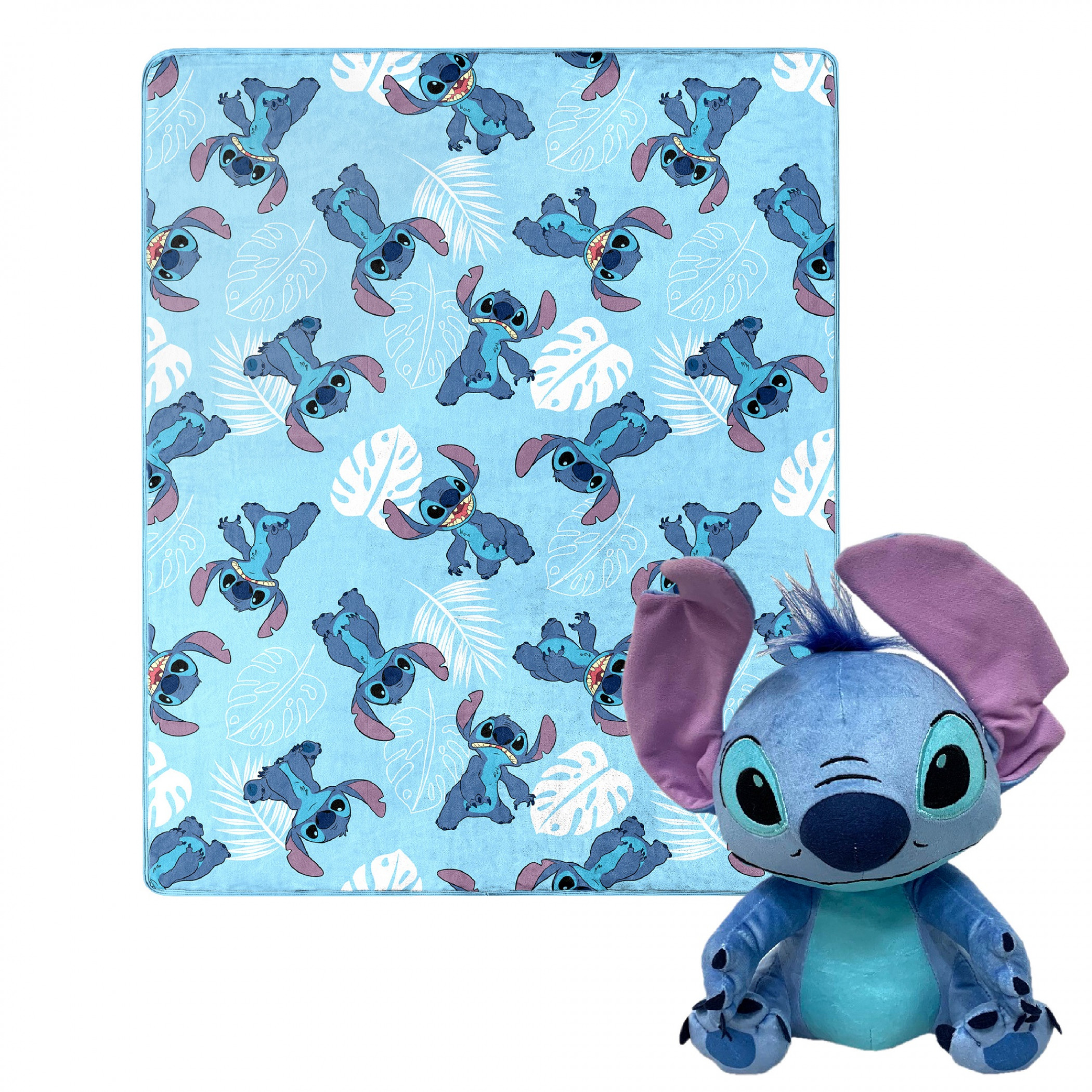 Disney Lilo and Stitch Pineapple Bunch 40 X 50 Silk Touch with Plush Hugger, Multi-Color