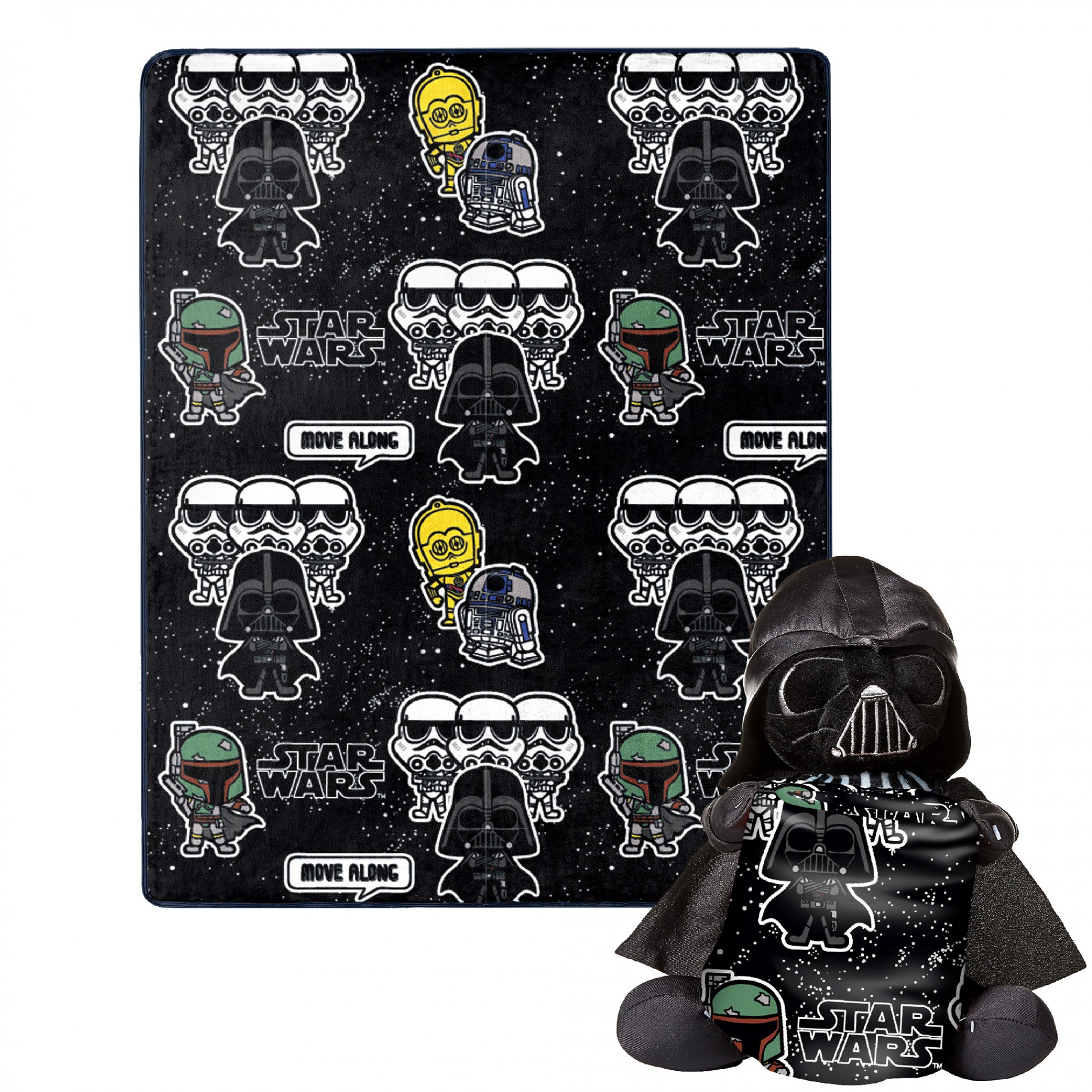 Star Wars Darth Vader and Villains 40 x 50 Silk Touch with Plush Hugger, Black