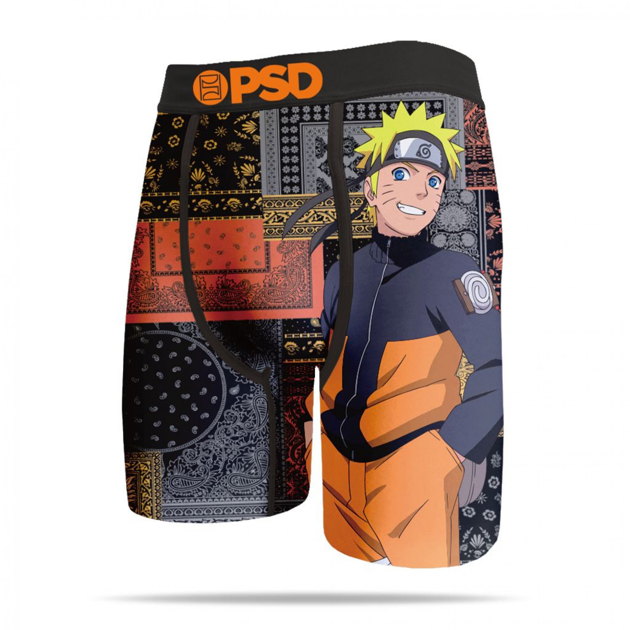 Naruto Shippuden Uzumaki Naruto Patches Men's Boxer Briefs, Multi-Color
