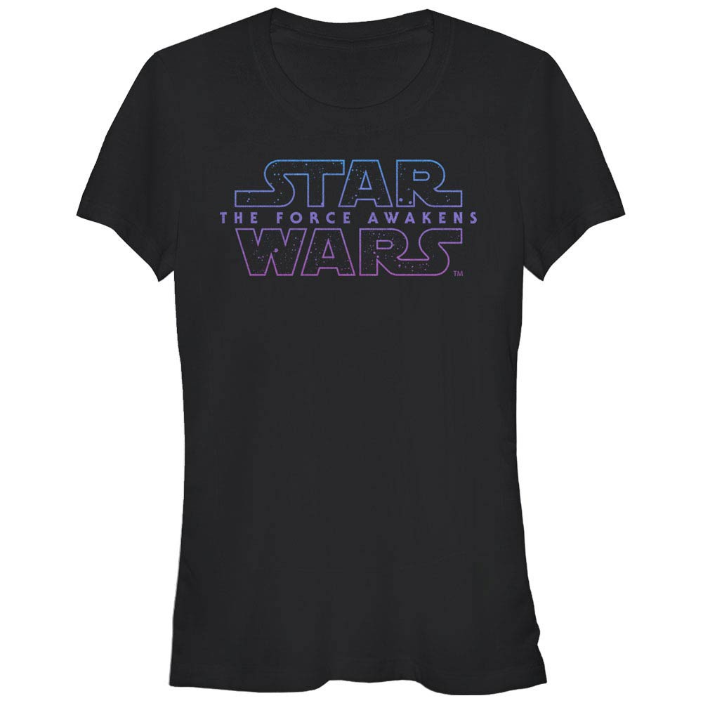 Star Wars Episode 7 Starry Logo 7 Black T-Shirt, Black