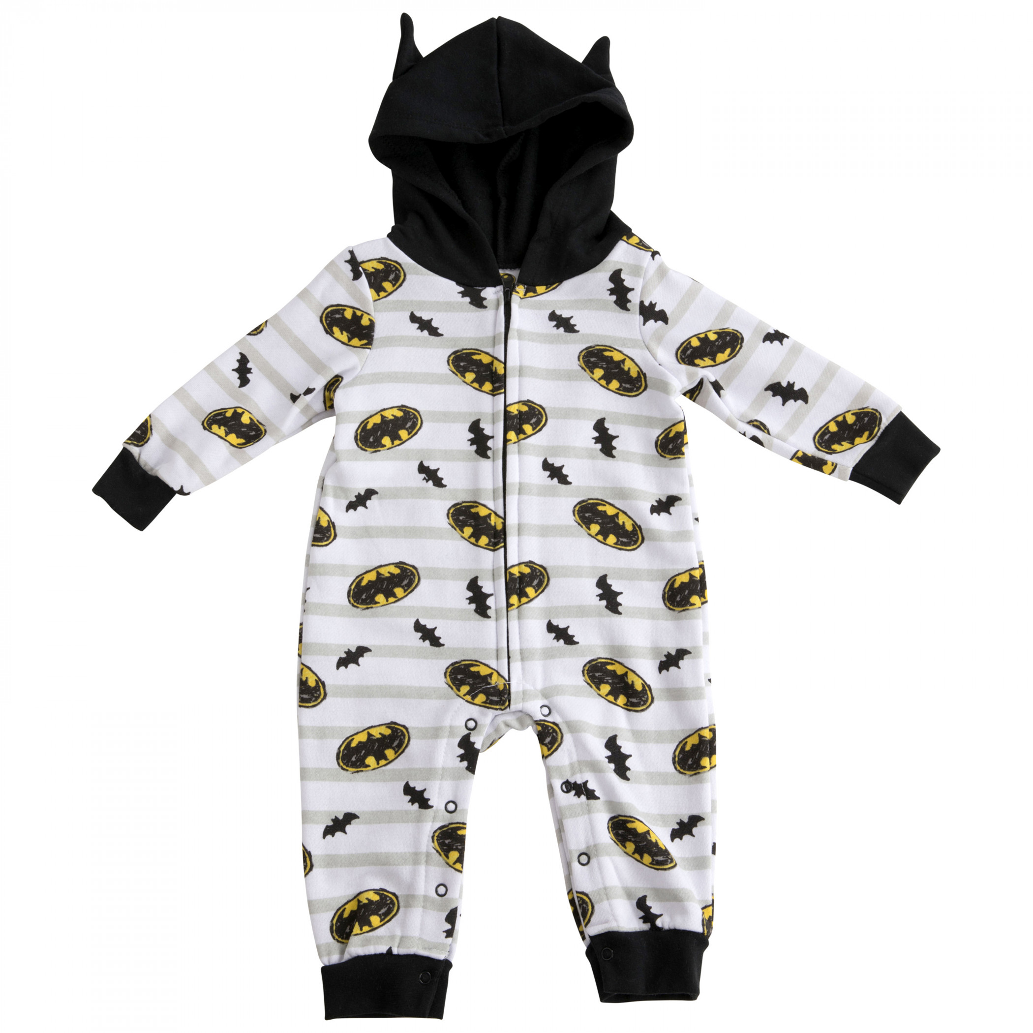 Batman Symbols Infant Hooded Fleece Coveralls with Ears Multi-Color - Picture 4 of 21