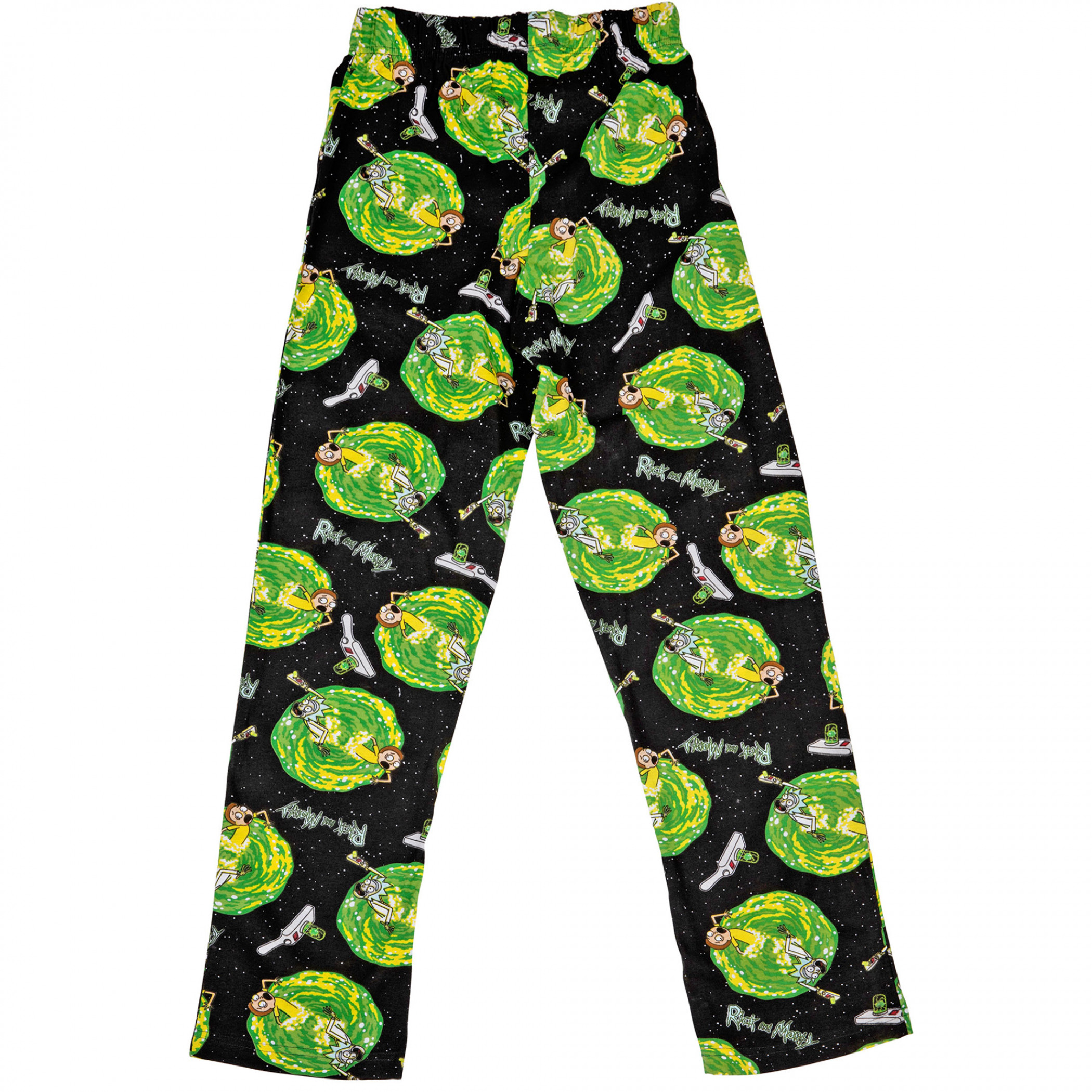 Rick and Morty Falling Out of The Portal Sleep Pants, Black