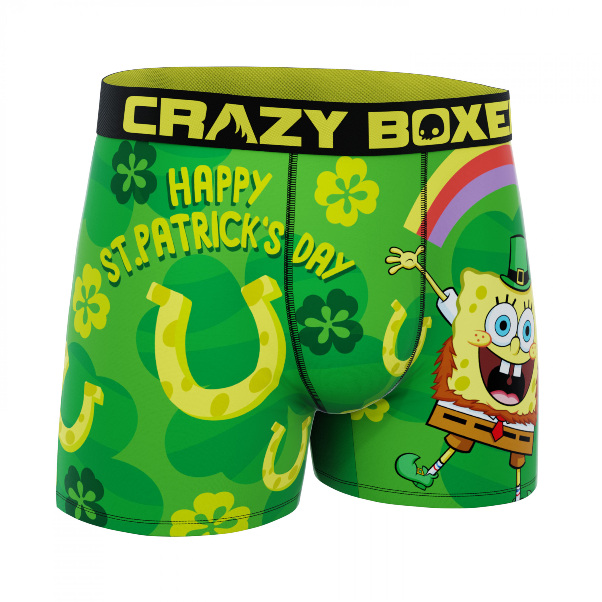 Crazy Boxer SpongeBob SquarePants St. Patrick's Day Boxer Briefs Green - Picture 9 of 25