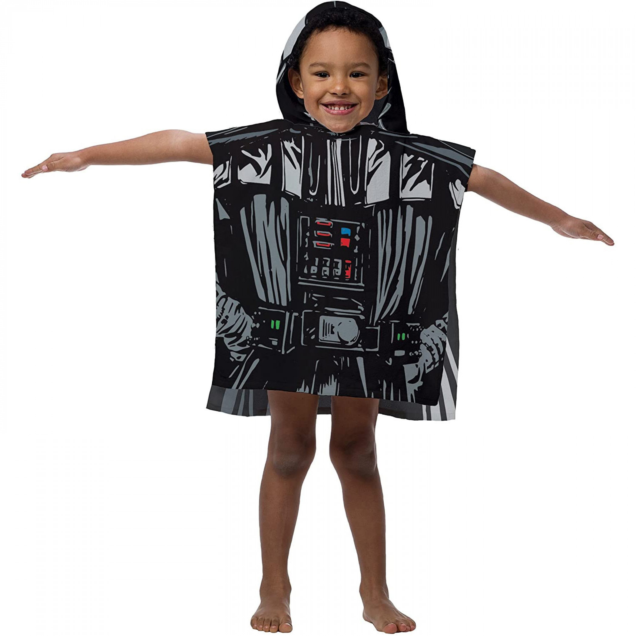 Star Wars Darth Vader Youth Hooded Poncho Towel, Black