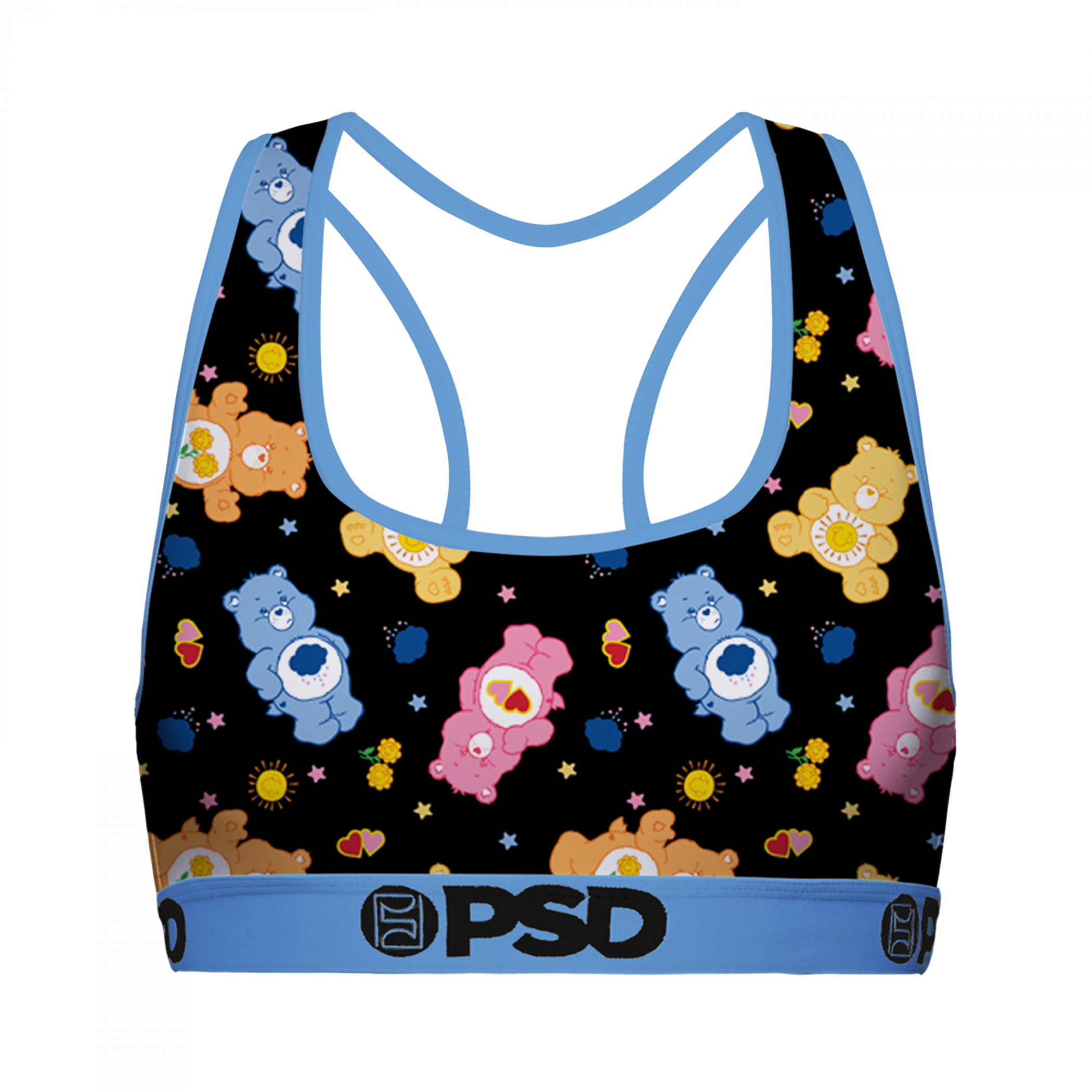 Care Bear Stare PSD Sports Bra, Black