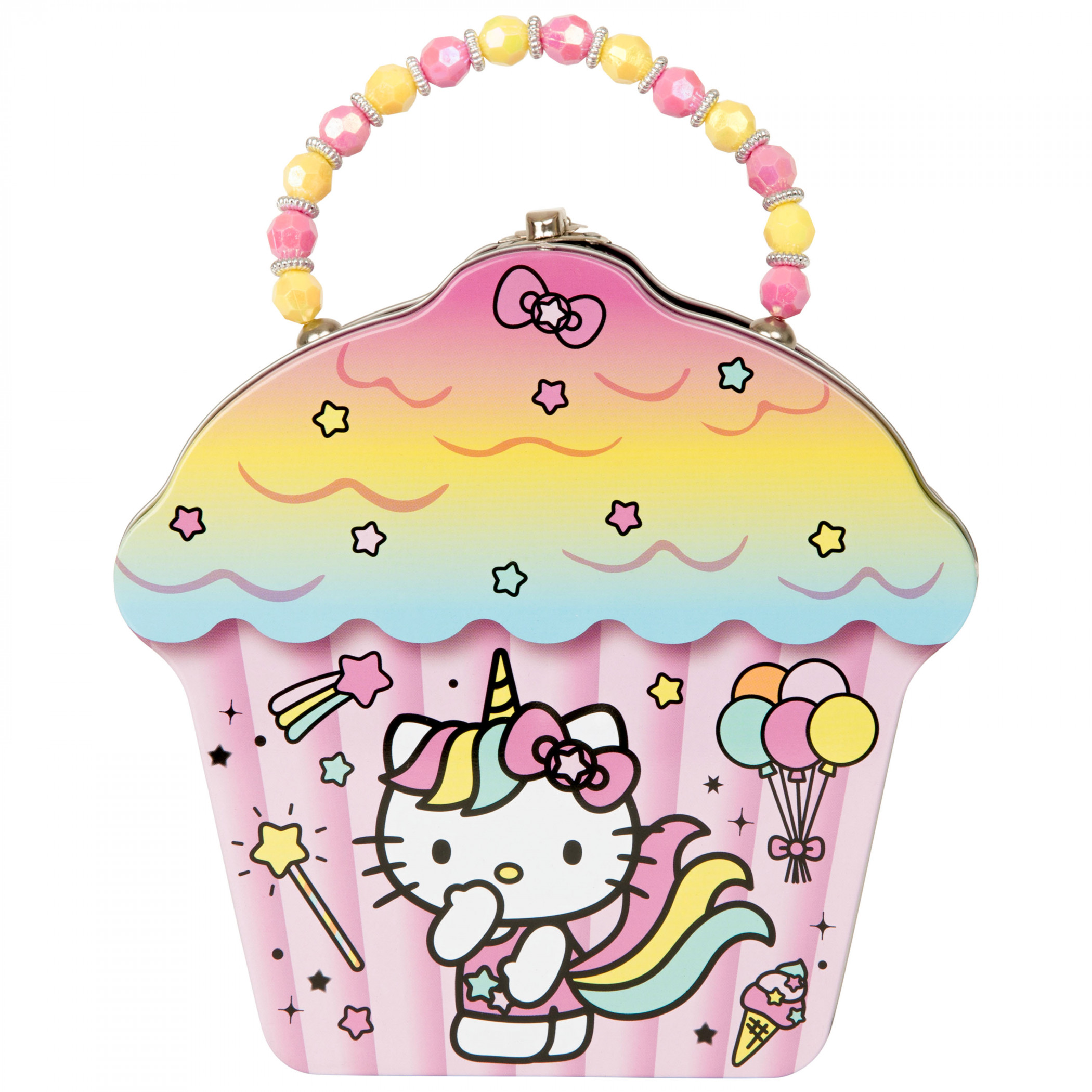 Hello Kitty Unicorn Cupcake Purse Tin Lunch Box, Multi-Color