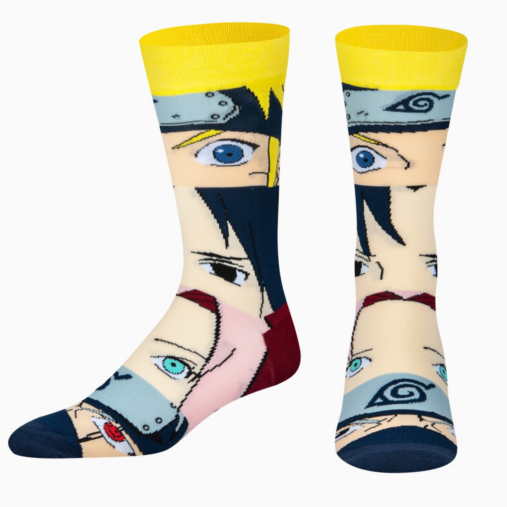 Naruto Shippuden Character Mash-Up Crew Socks, Multi-Color