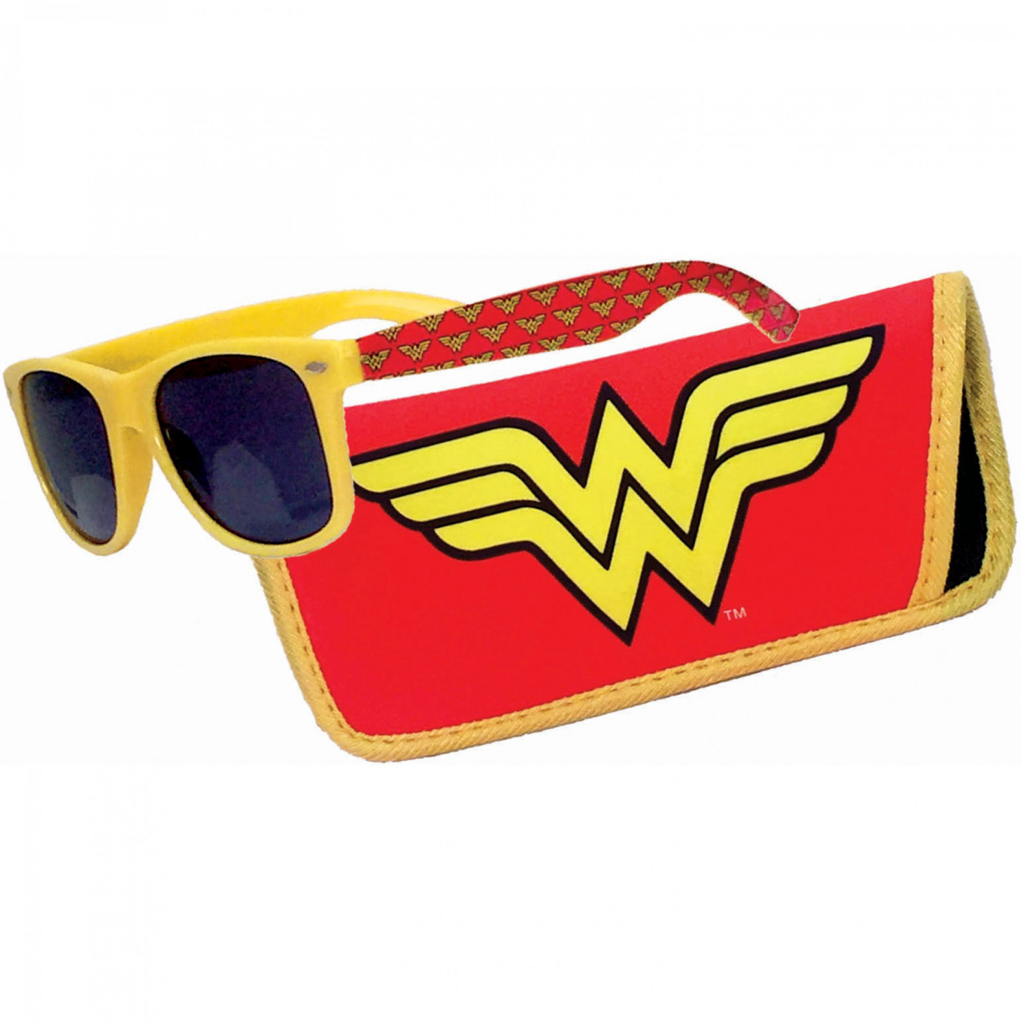 Wonder Woman Logo Sunglasses with Pouch, Red