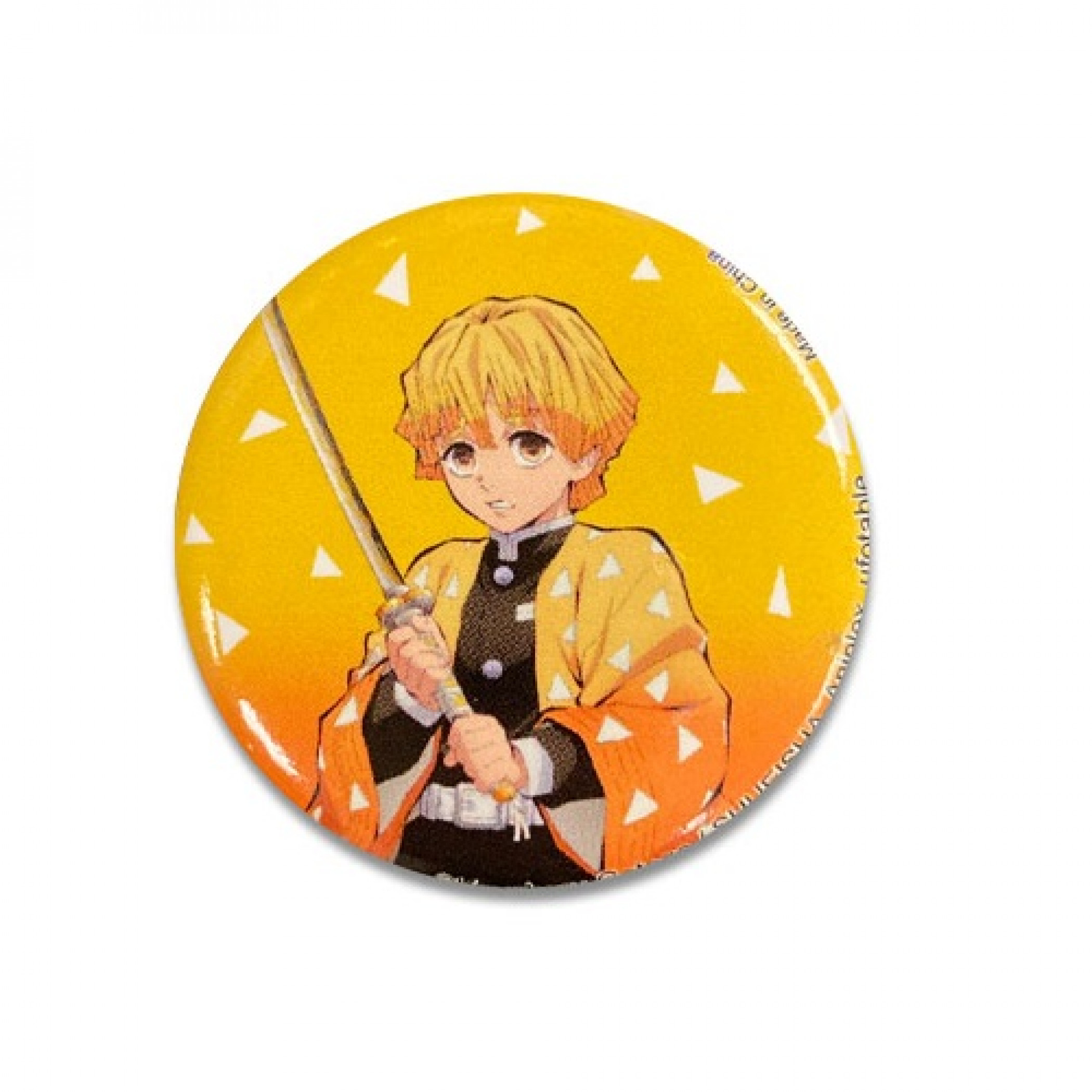 Demon Slayer Zenitsu Agatsuma Button, Yellow