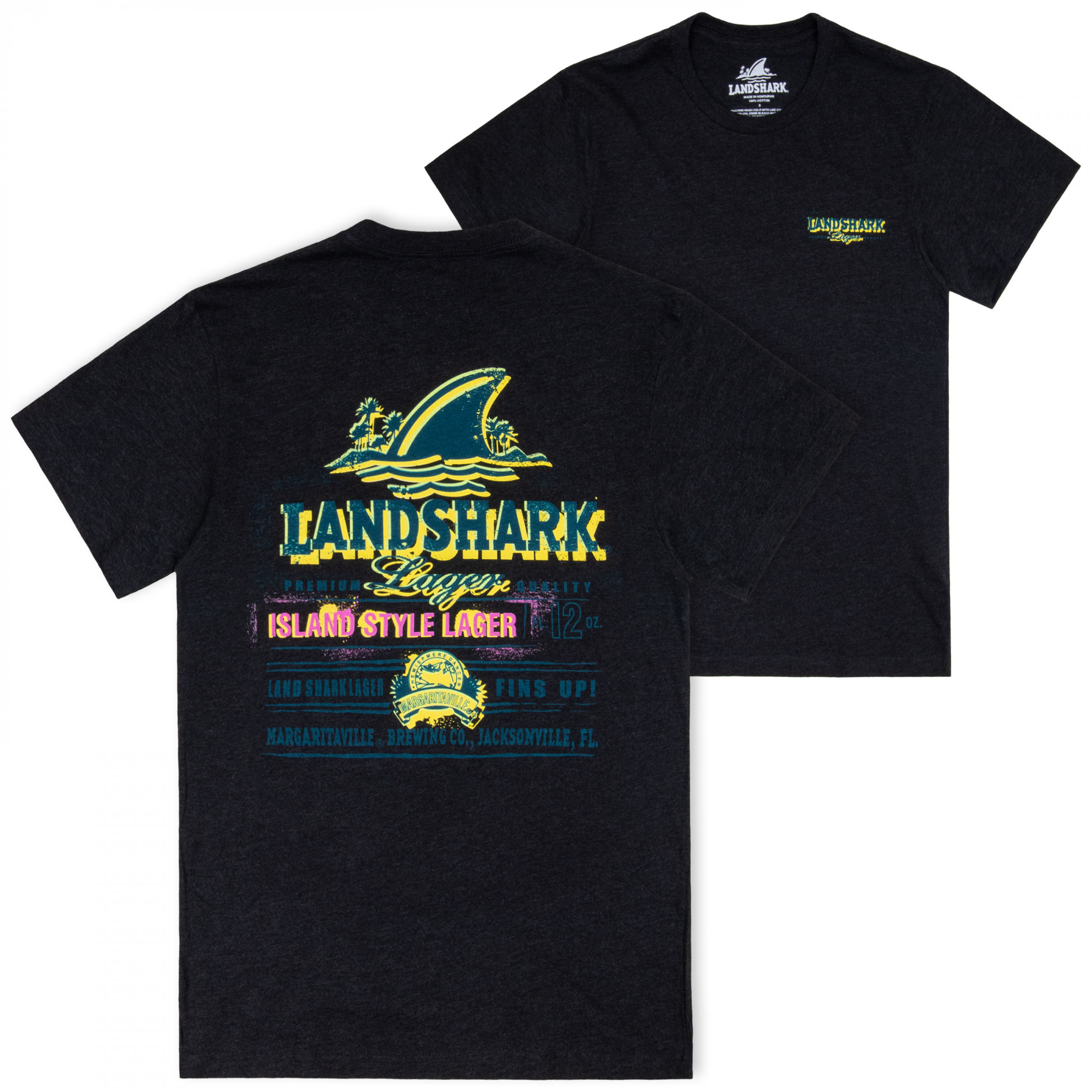 Landshark Painted Logo Black Tee Shirt