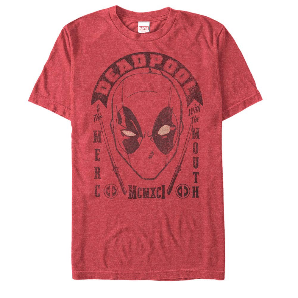 Deadpool Merc Mouth Red Mens T-Shirt, Red