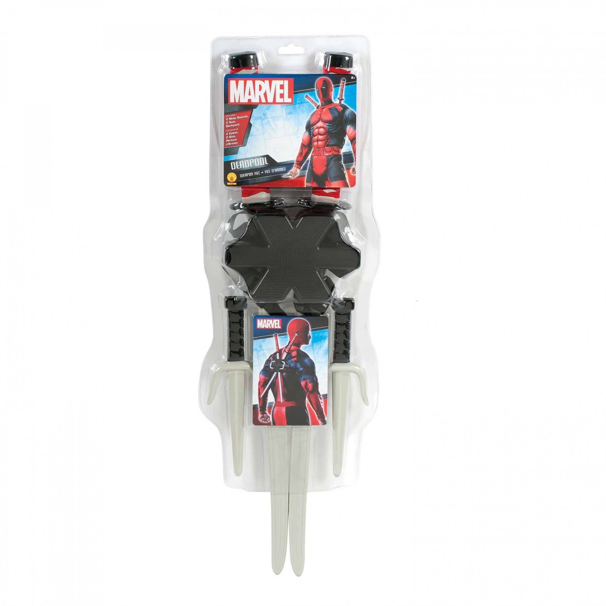 Deadpool Weapons Set - 2 Sword & 2 Sai Backpack, Red