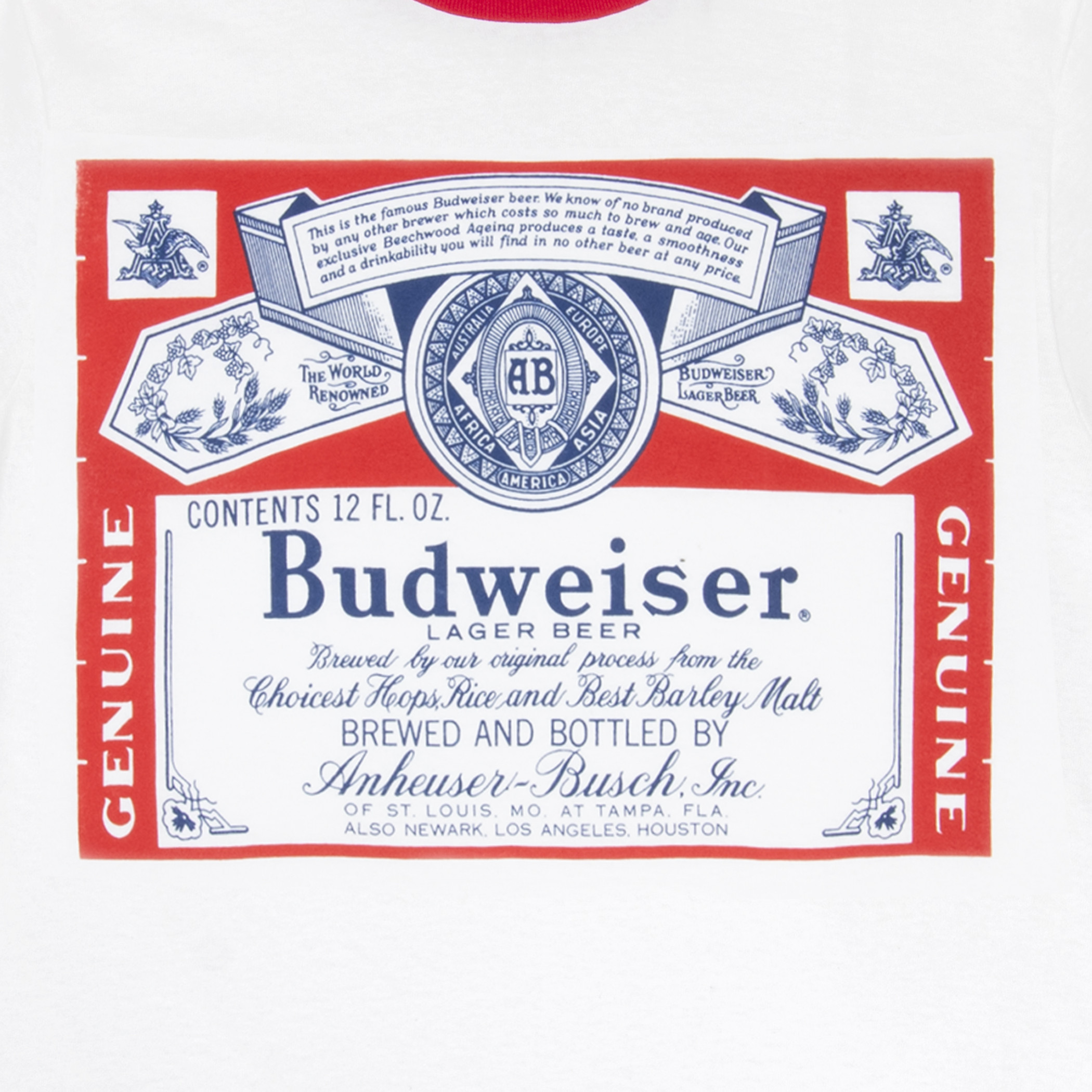 Budweiser White Ringer Tee Shirt