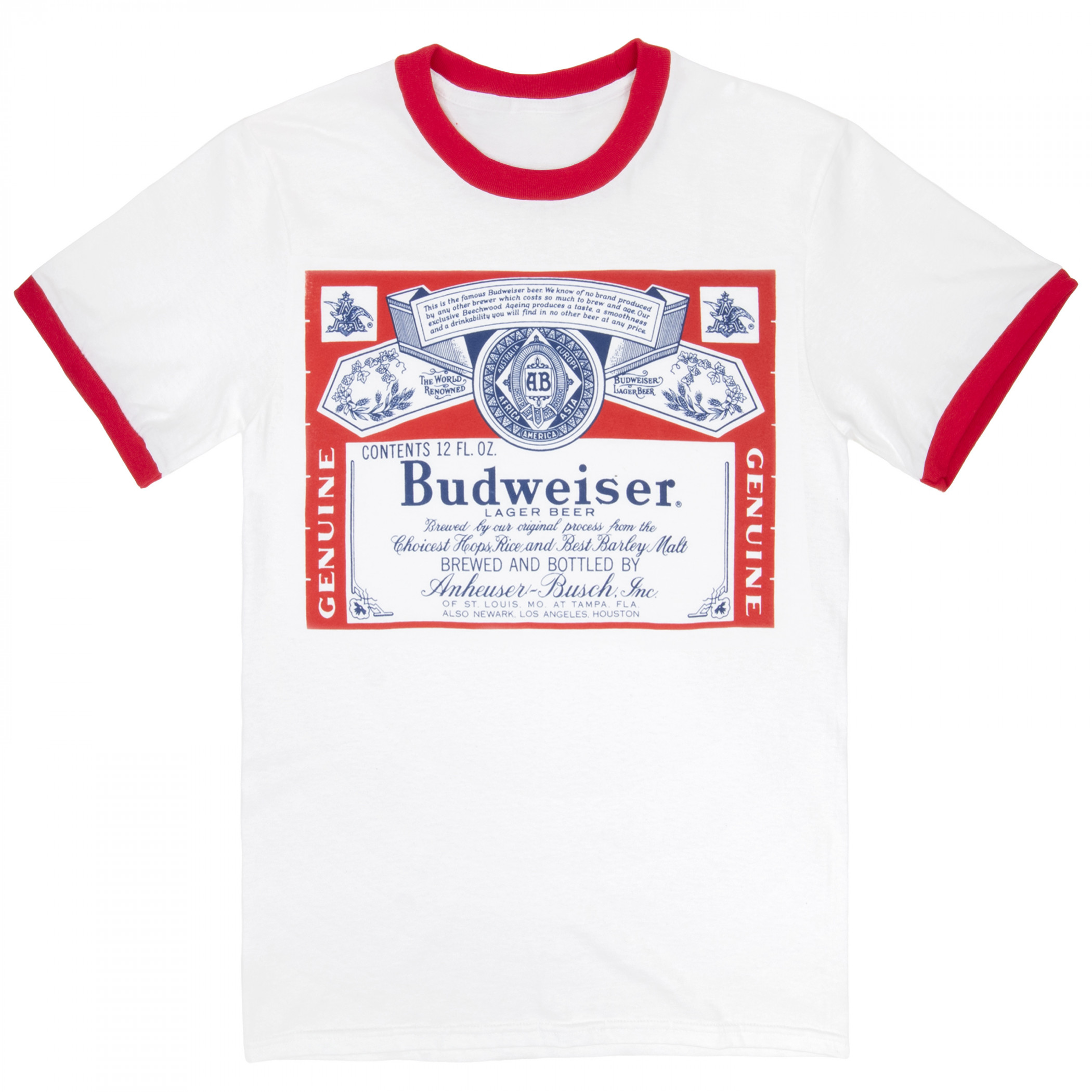 Budweiser White Ringer Tee Shirt