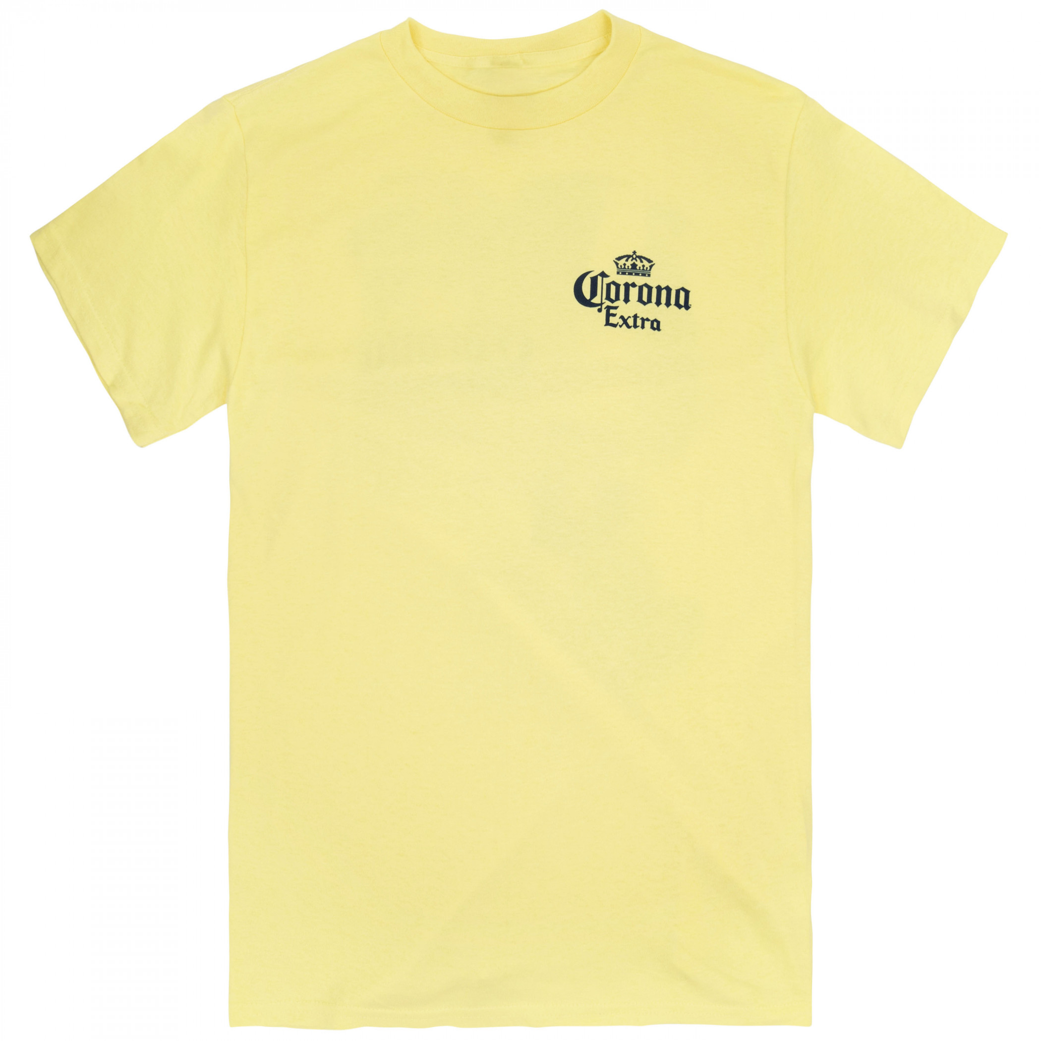 Corona Extra Beach Scene Yellow Tee Shirt