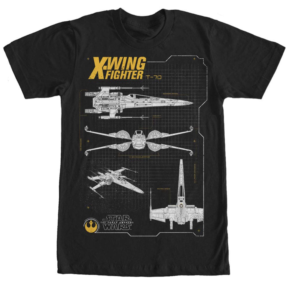 Star Wars Episode 7 X Fight Black T-Shirt, Black