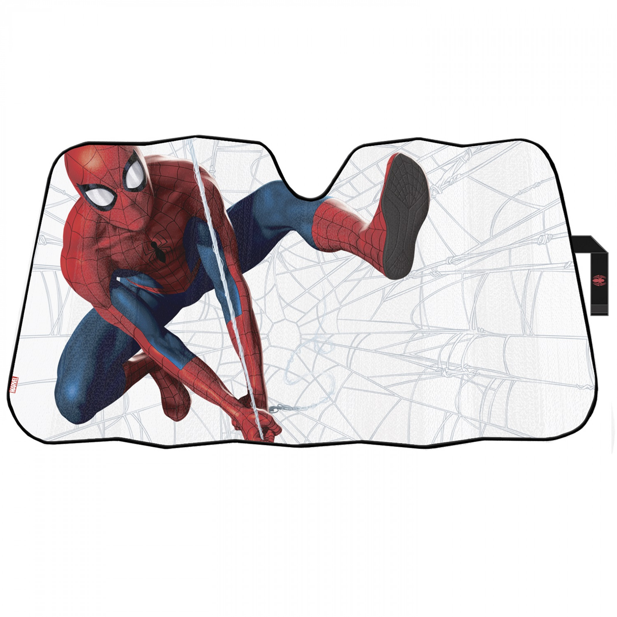 Spider-Man Swinging Across the Windshield Car Sunshade, Multi-Color