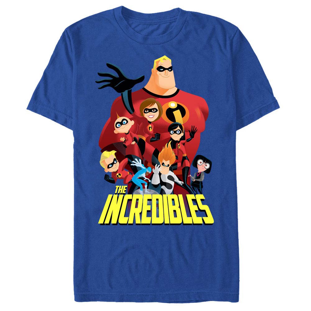 Disney Pixar The Incredibles All Of Them Blue T-Shirt