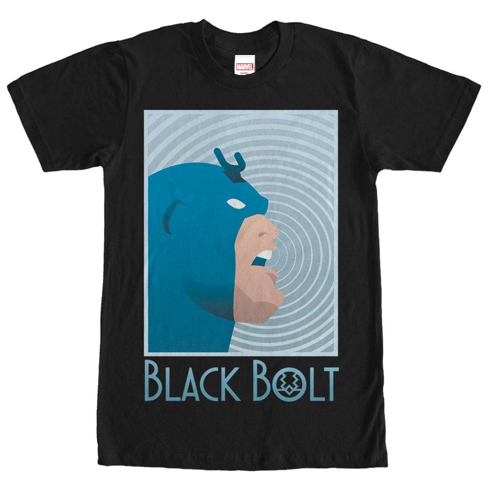 Marvel Teams Deco Bolt Black Mens T-Shirt, Black