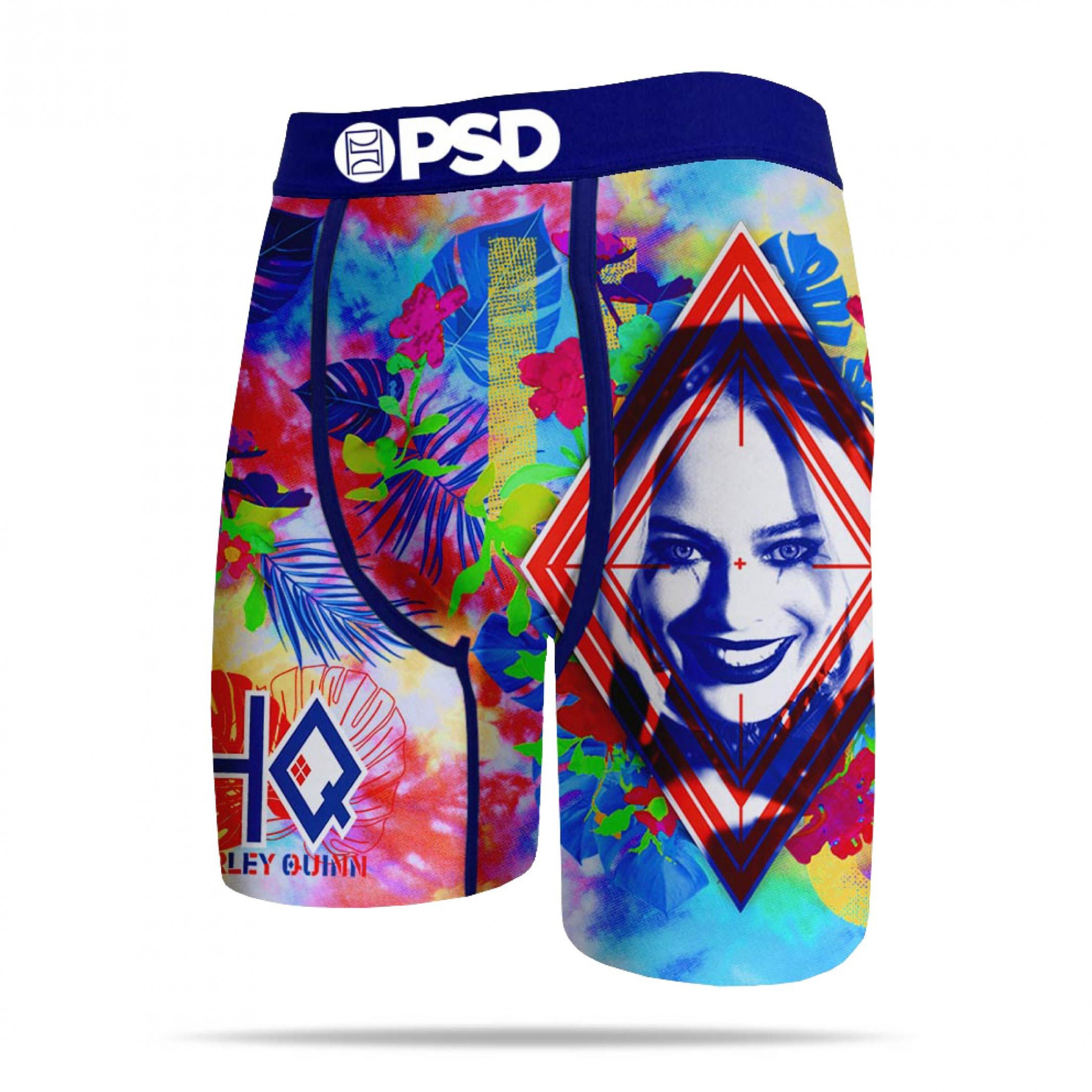 The Suicide Squad Harley Quinn Tropics Men's PSD Boxer Briefs, Multi-Color