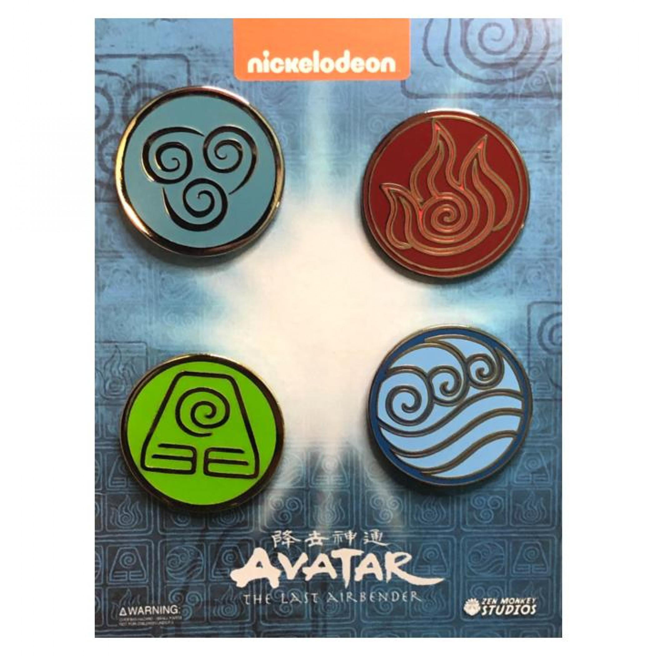 Avatar: The Last Airbender The Four Elemental Bending Arts Enamel Pin 4-Piece Set, Multi-Color