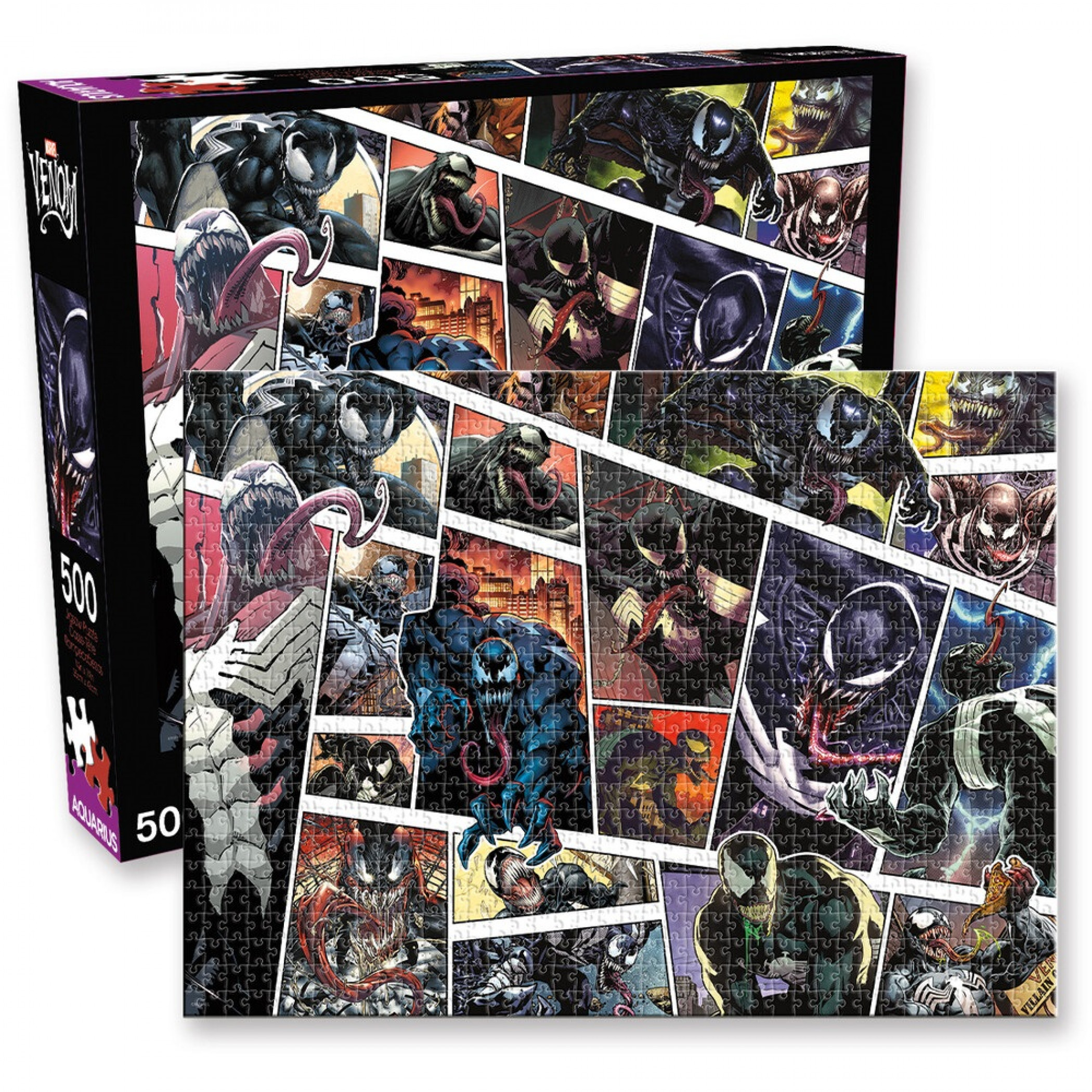 Marvel Comics Venom Comic Panels 500 Piece Puzzle, Yellow