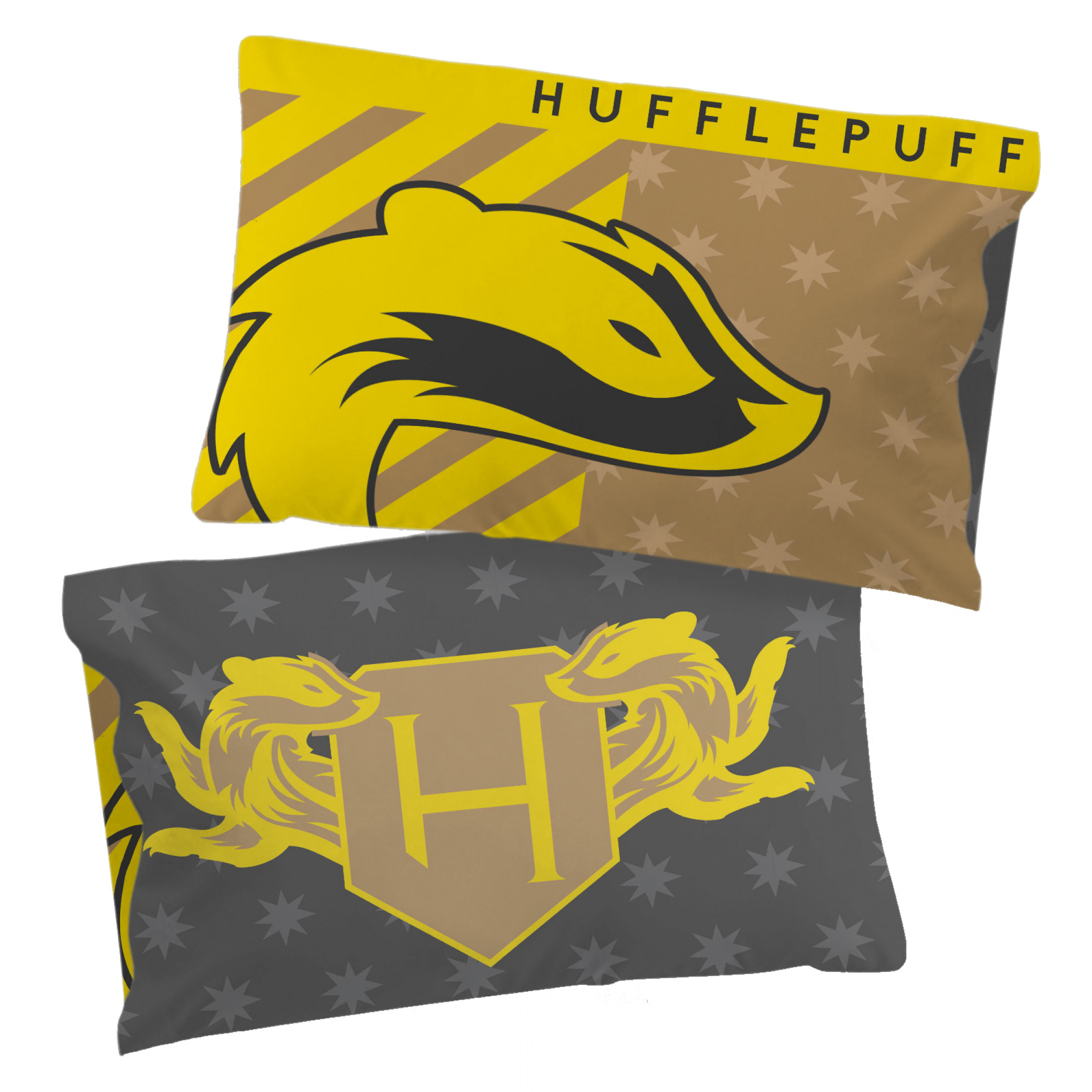 Harry Potter Hufflepuff Pride Single Reversible Pillowcase, Yellow