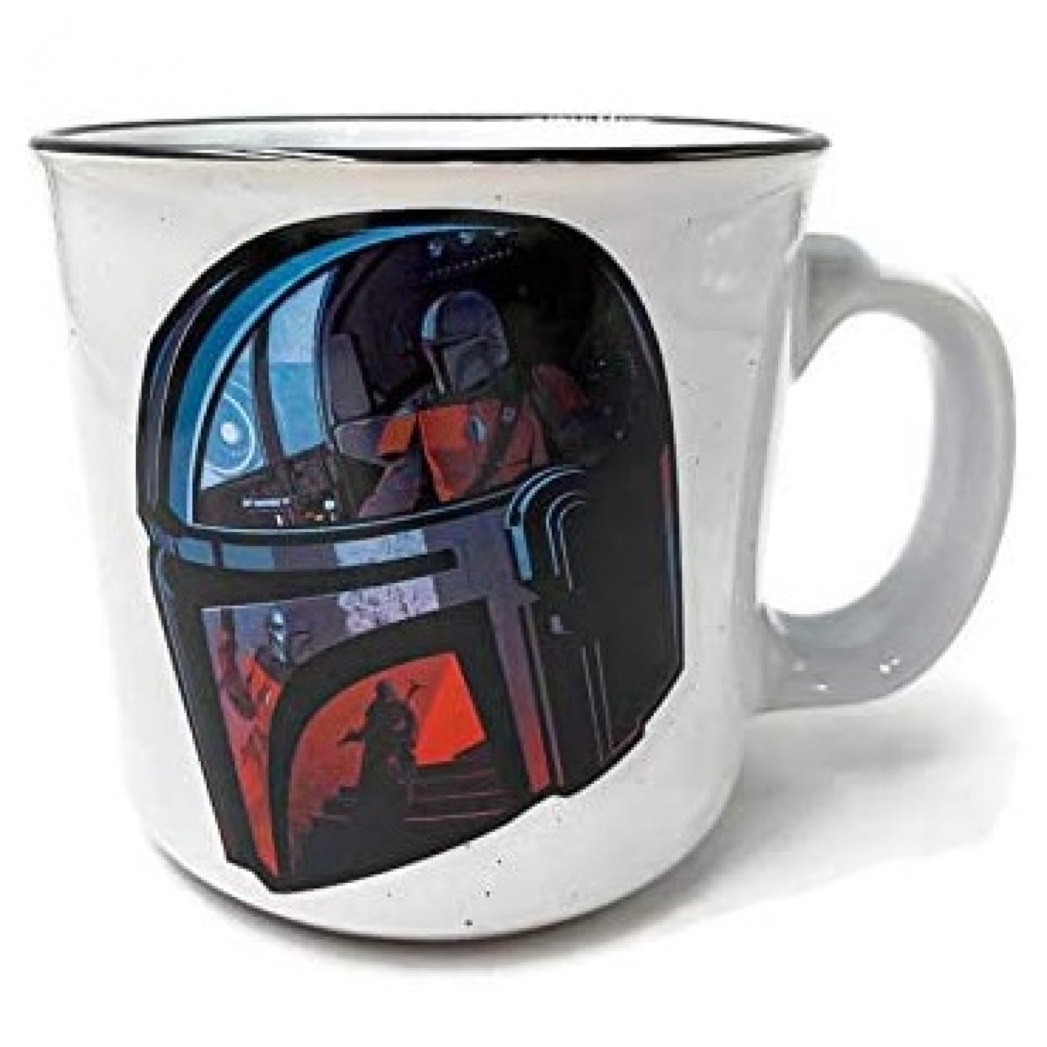 The Mandalorian Helmet 20 Ounce Camper Mug, White