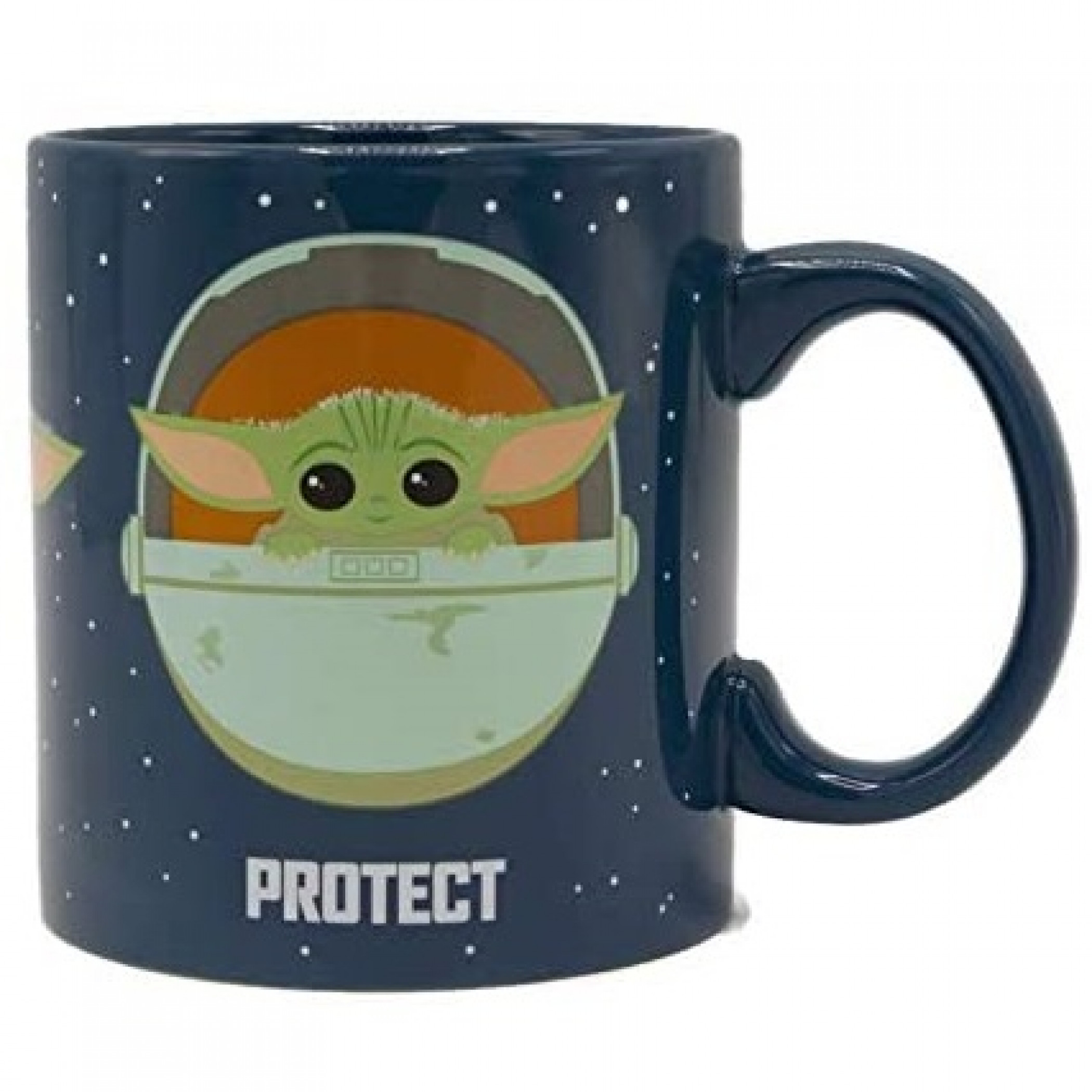 The Mandalorian The Child Snack Attack Protect 14 Oz. Mug, Blue
