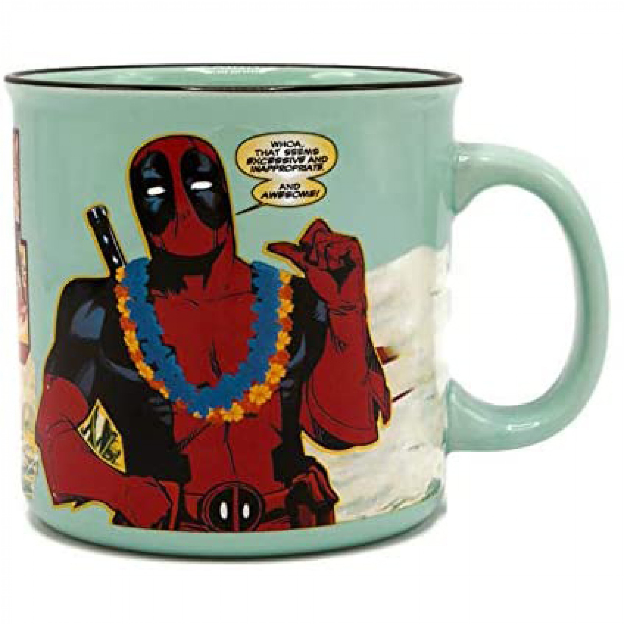 Deadpool Greetings 20 Ounce Ceramic Mug, Blue