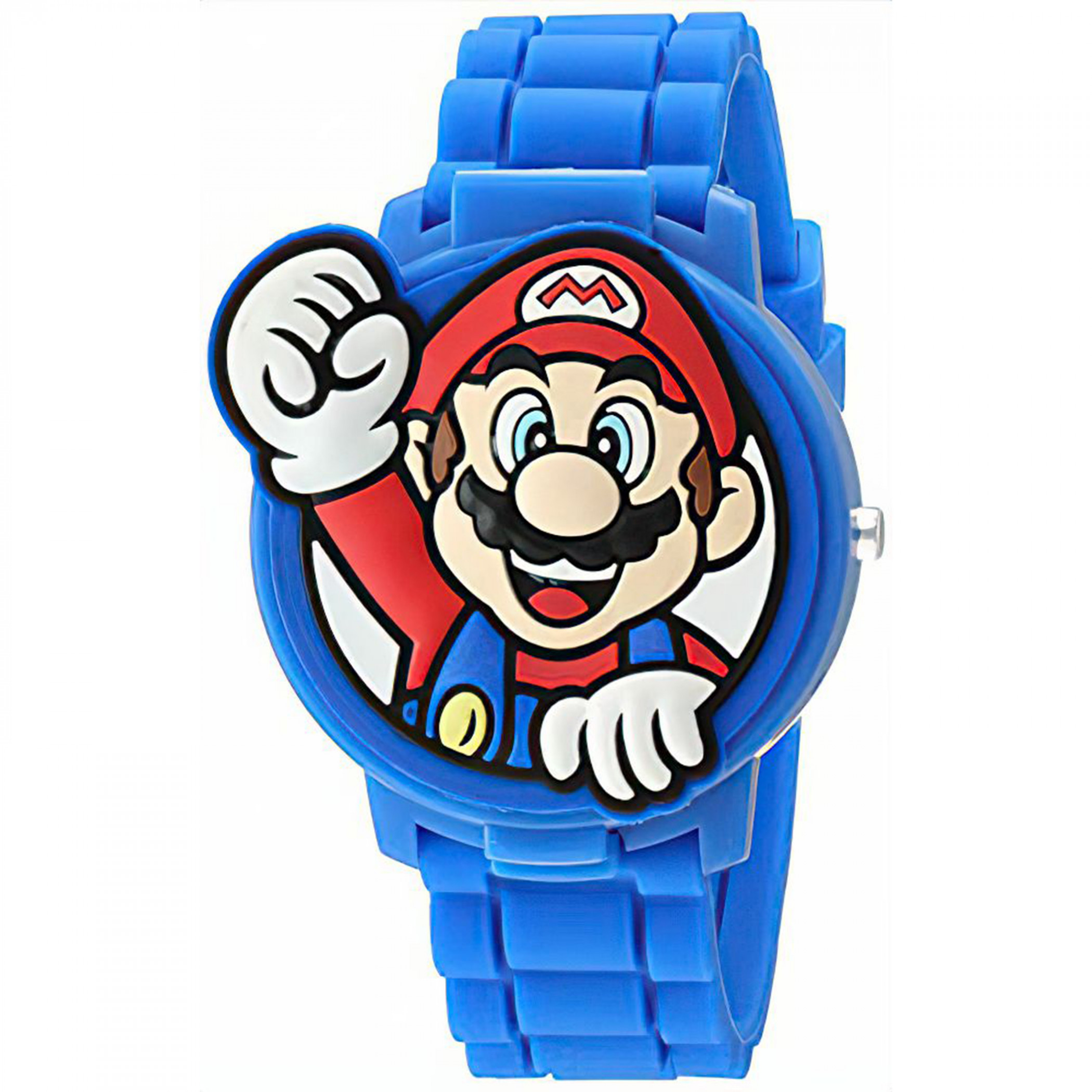Super Mario Bros. Reloj para niños con cubierta 3D Mario azul - Imagen 1 de 3