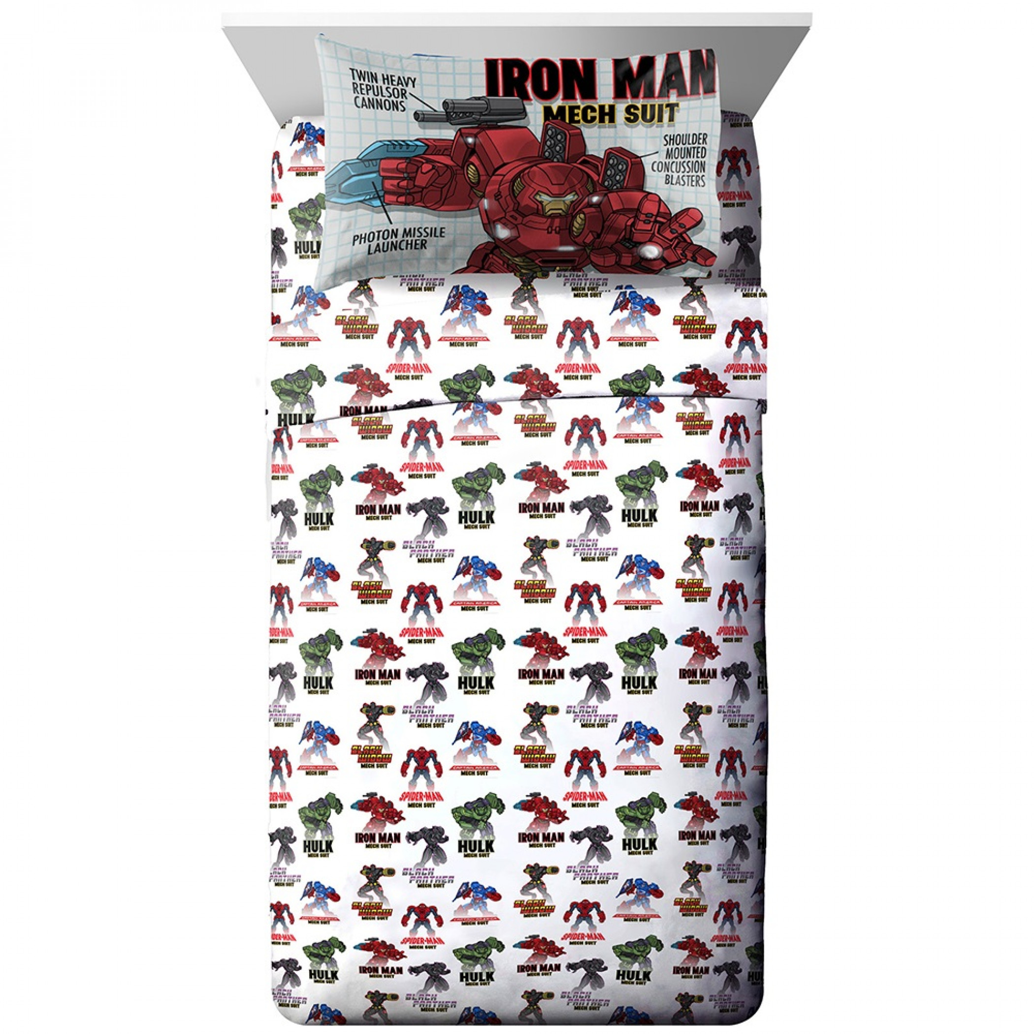 Marvel Avengers Mech Strike Twin Sheet Set, Multi-Color