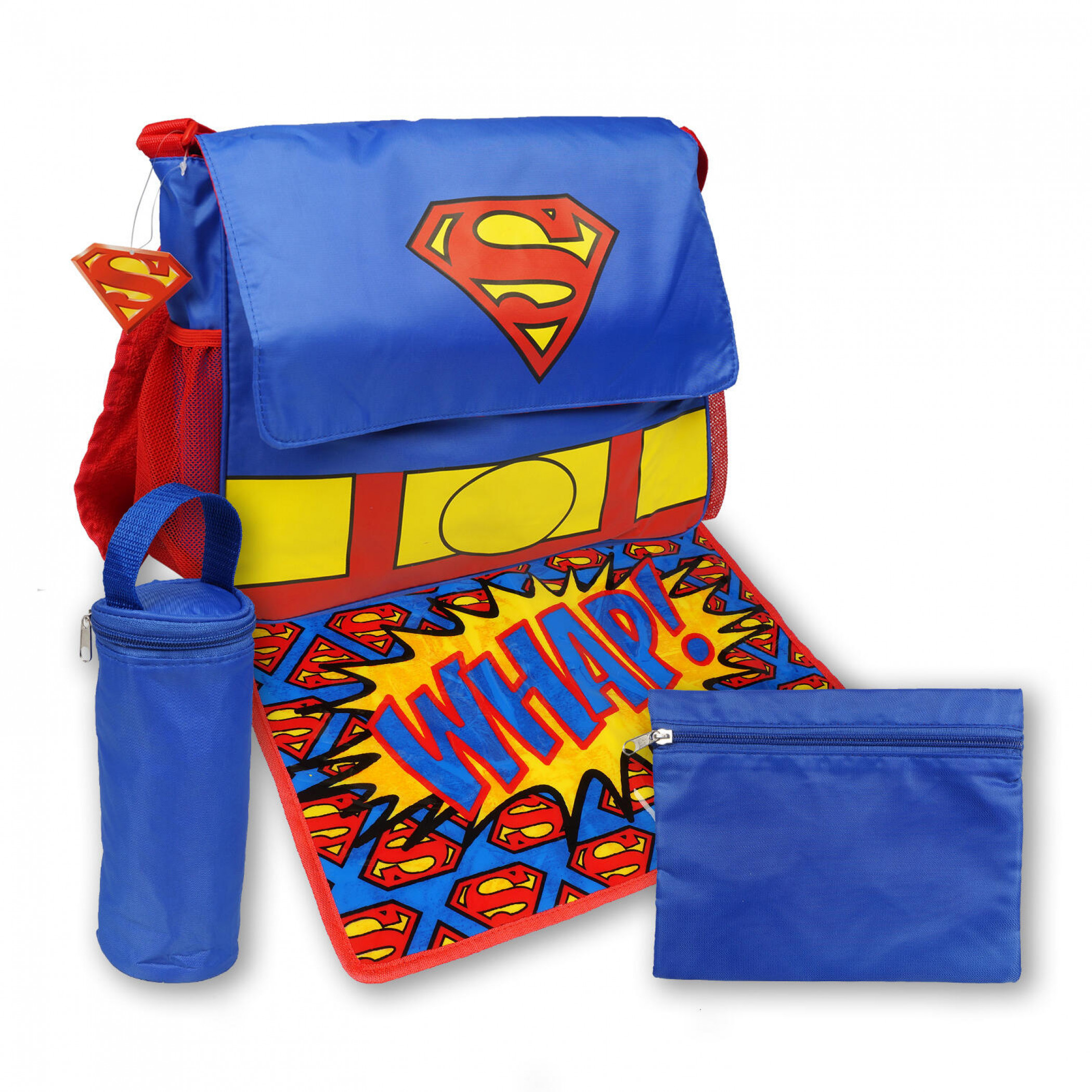 Superman Symbol 5-Piece Diaper Bag Set, Blue