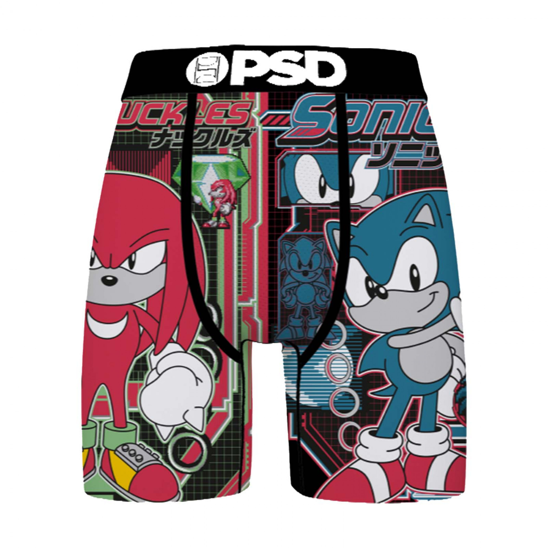 Sonic vs Knuckles Retro PSD Boxer Briefs, Multi-Color