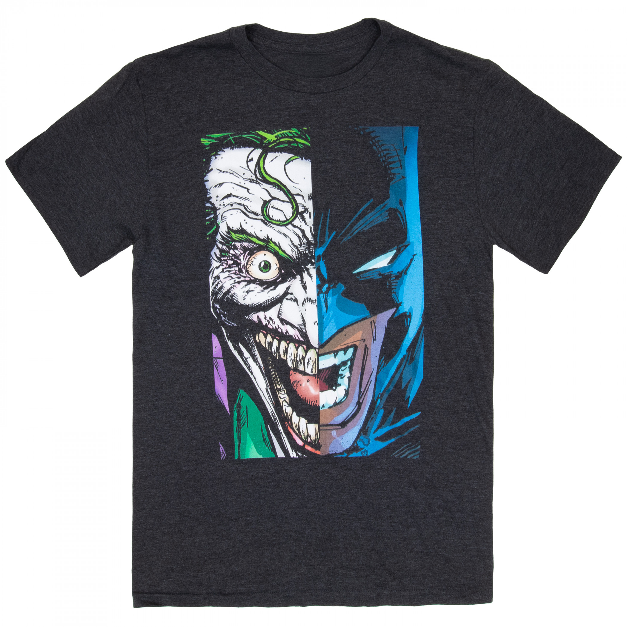 Batman Joker Split Tee Shirt, Grey
