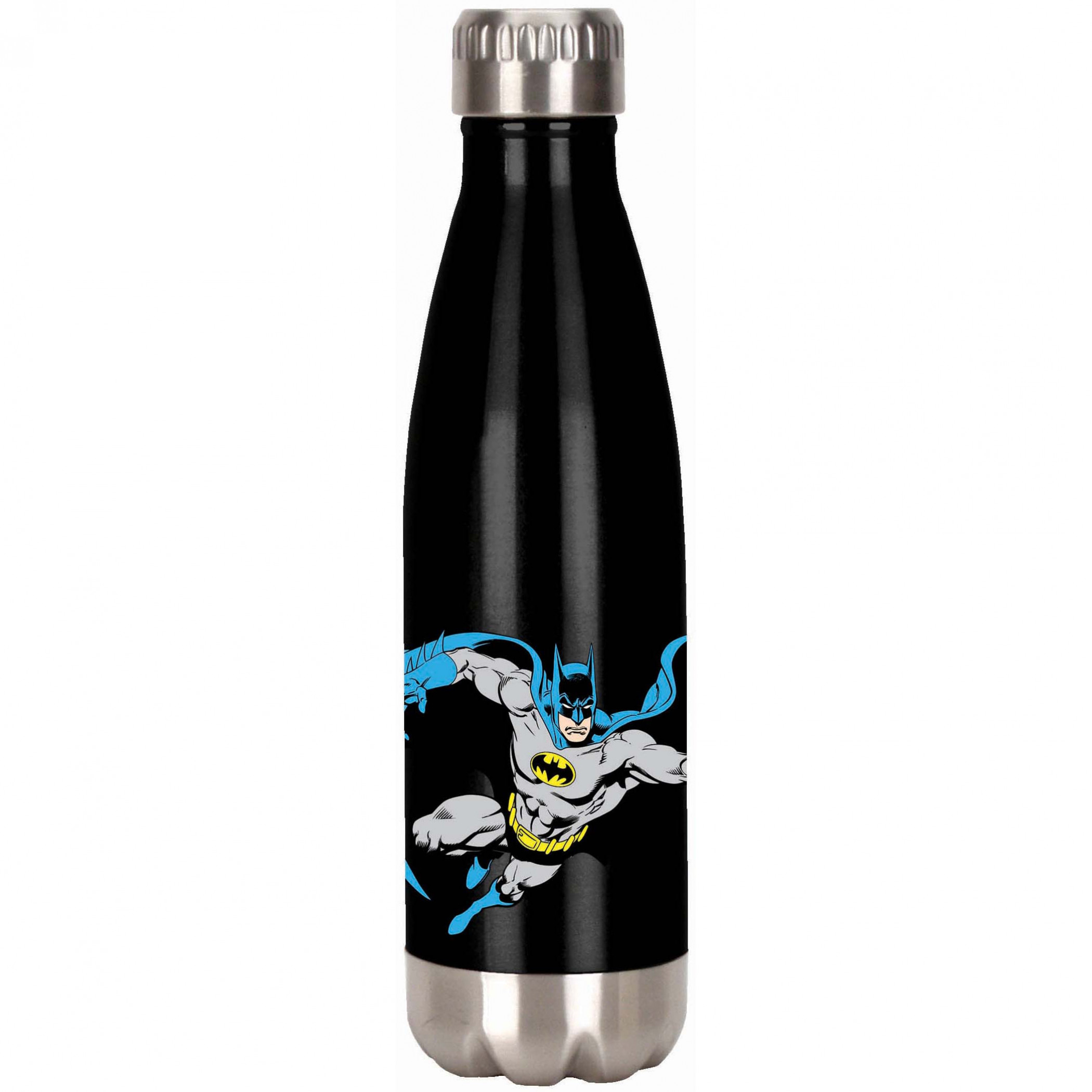 Batman Character and Symbol Stainless Water Bottle, Black