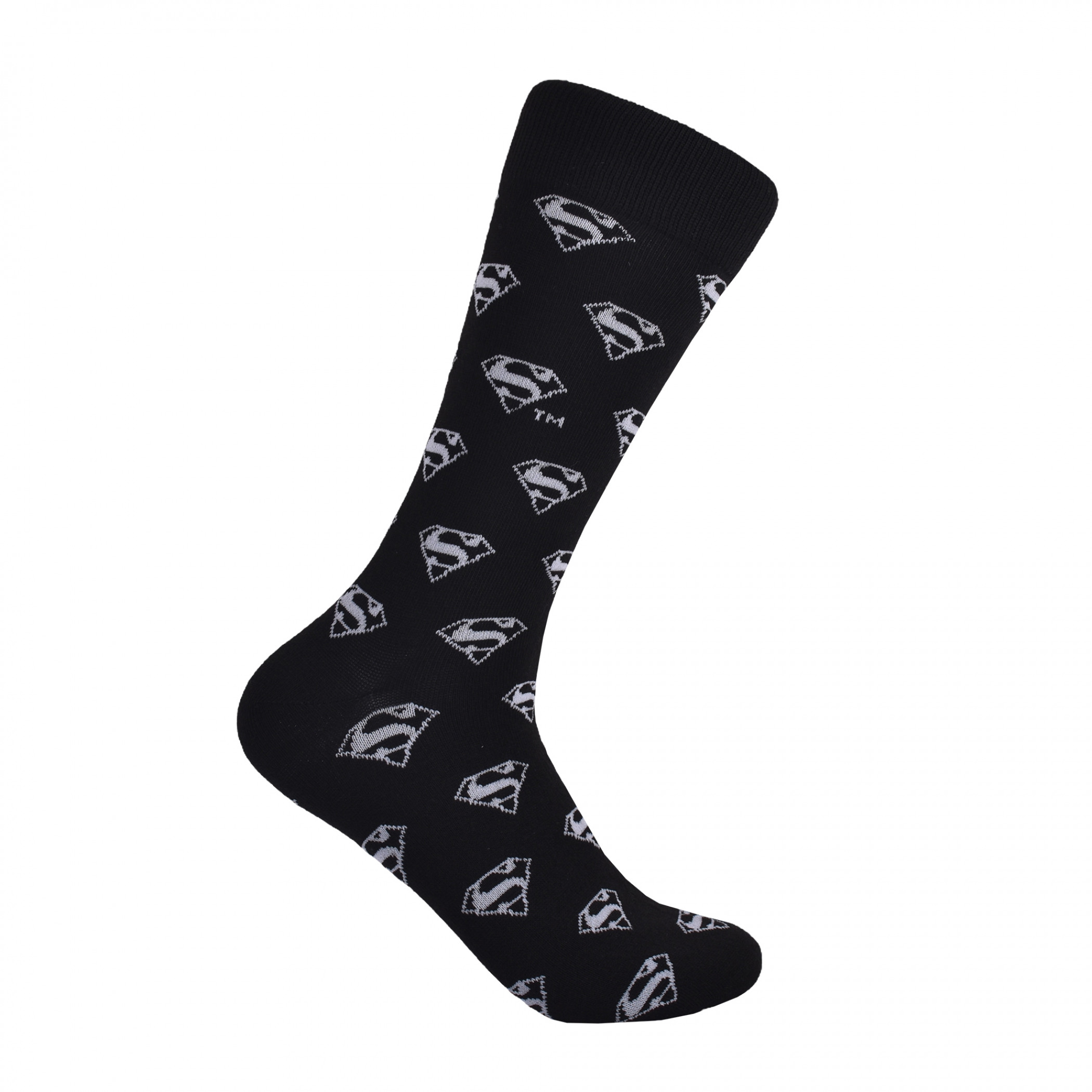 Superman Classic Logo Crew Socks, Black