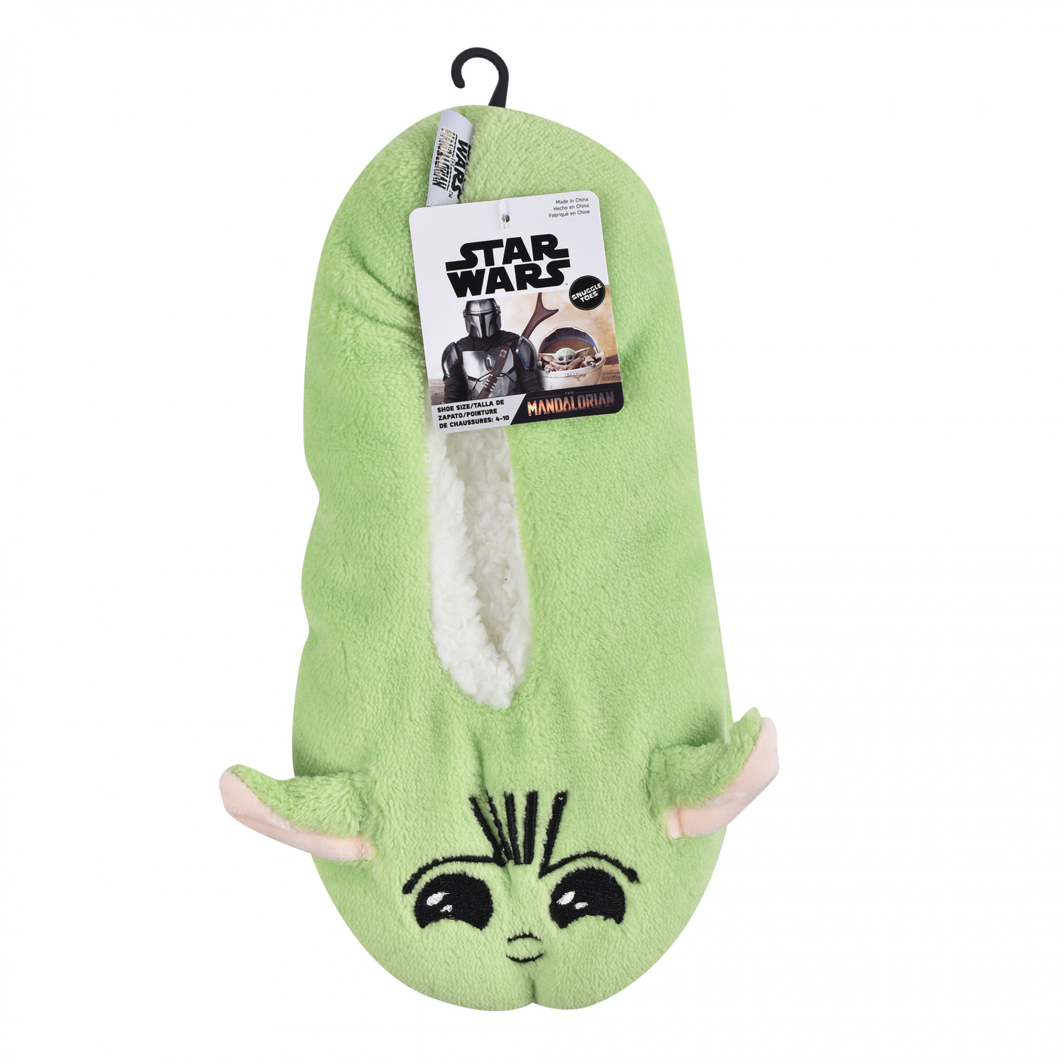 Star Wars The Mandalorian Grogu Footie House Slipper Socks, Green