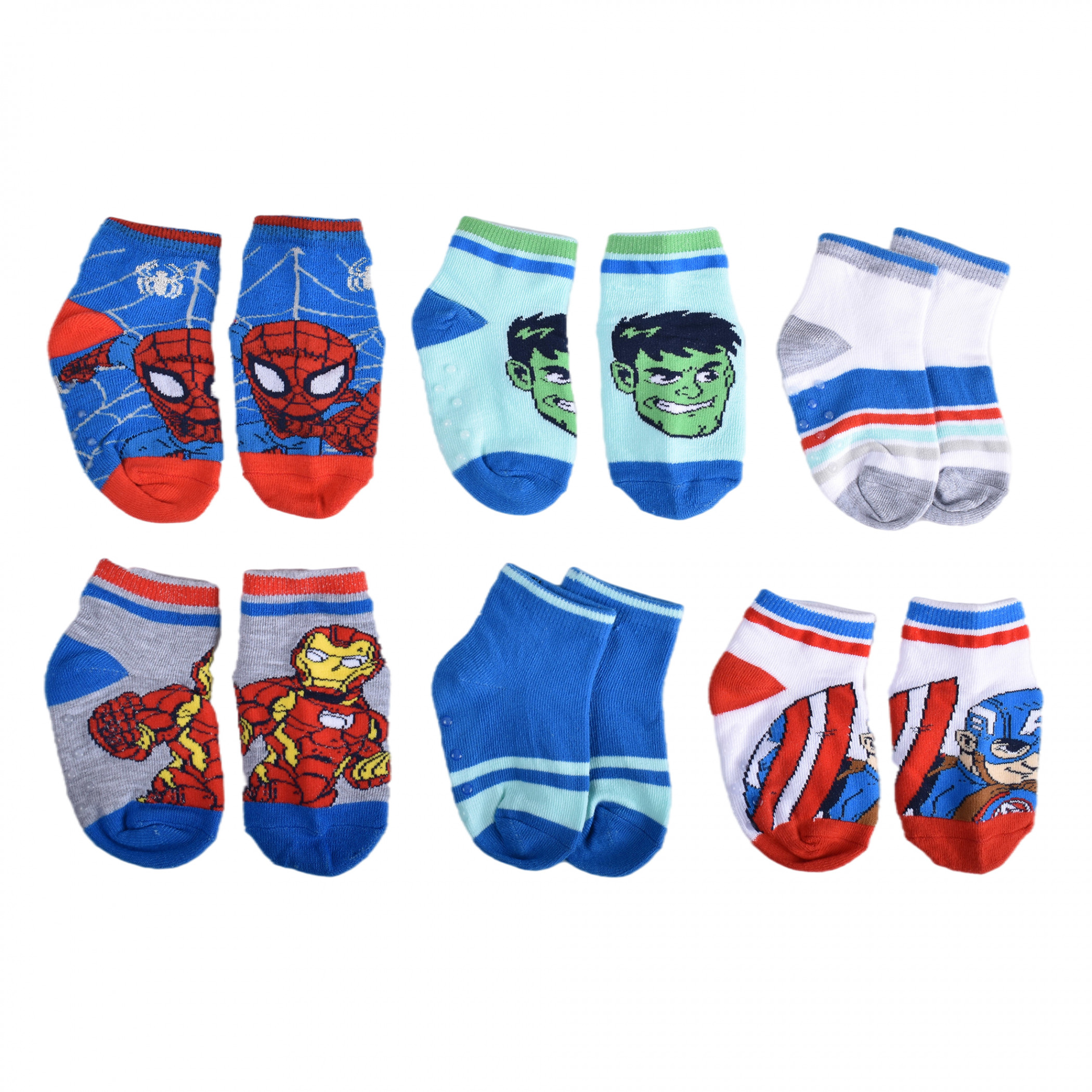 Marvel Superhero Adventures Baby Boy Variety Crew Socks 6-Pack, Multi-Color