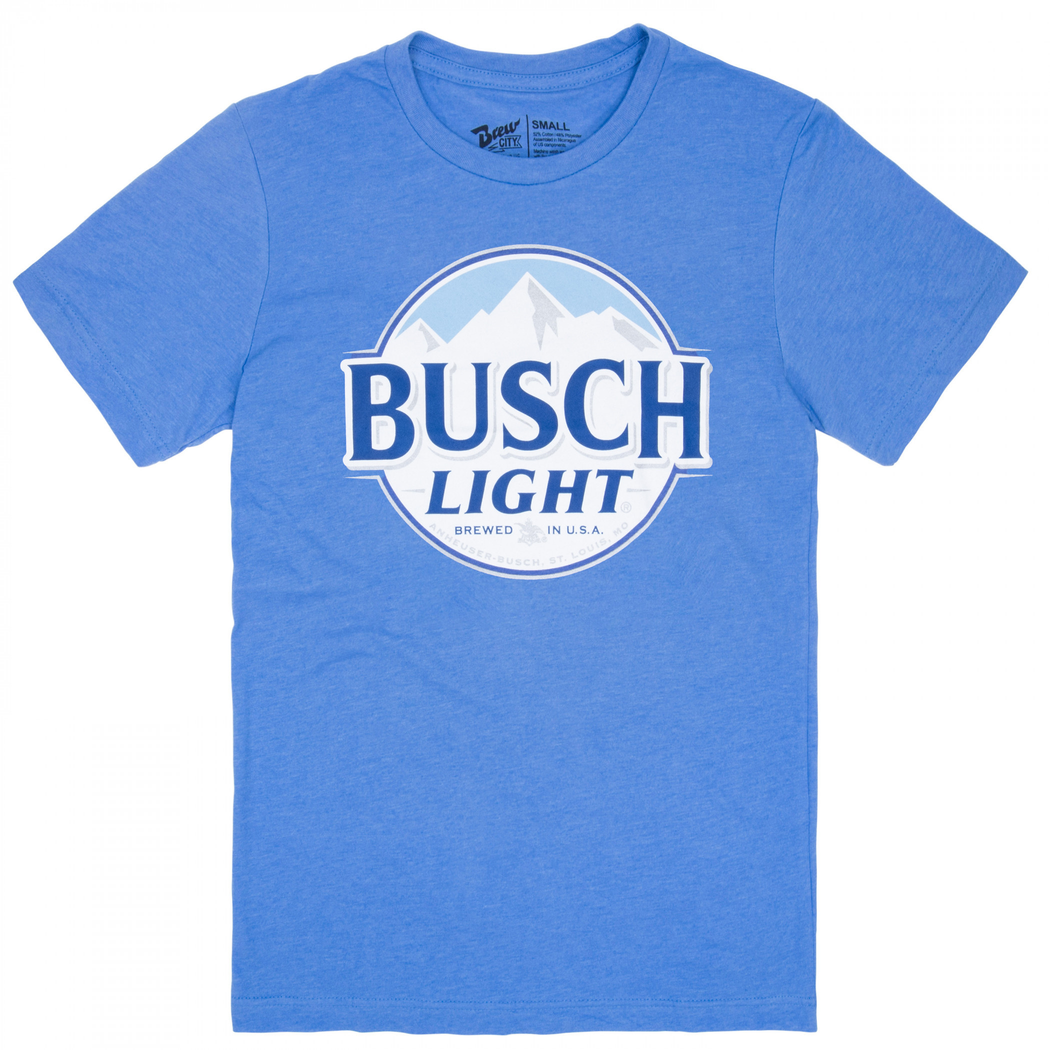 Busch Light Heather Blue Round Logo Tee Shirt