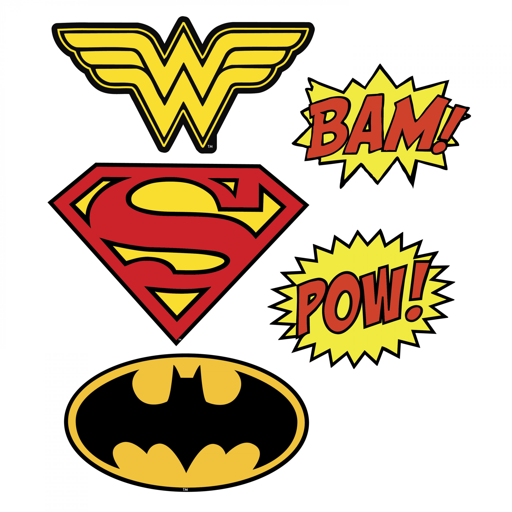 Justice League Team Member Logo Car Decals, Multi-Color