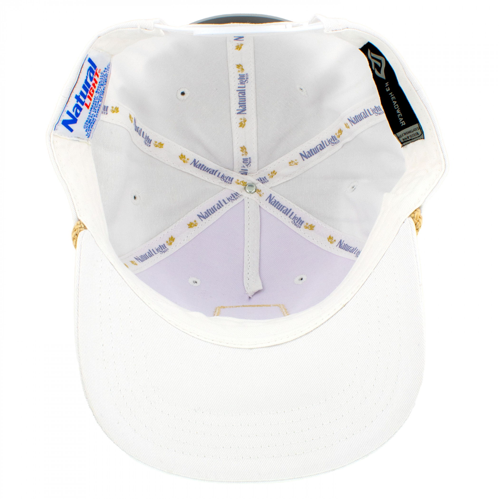 Natty Light Rowdy Gentleman Vintage Logo White Snapback Hat